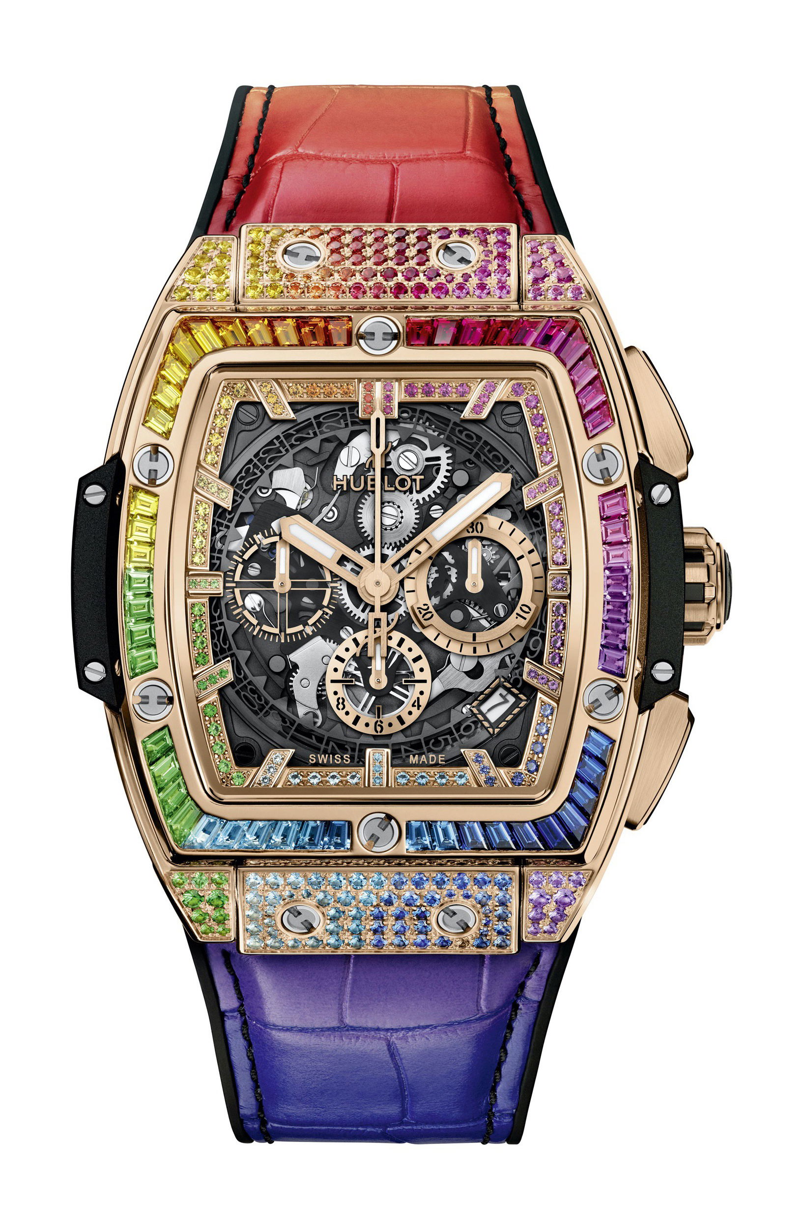 Hublot Spirit of Big Bang King Gold Rainbow luxury timepiece - detailed view