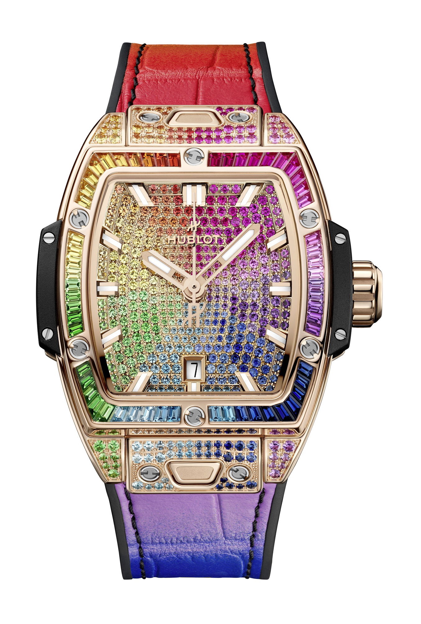 Hublot Spirit of Big Bang King Gold Rainbow luxury timepiece - detailed view