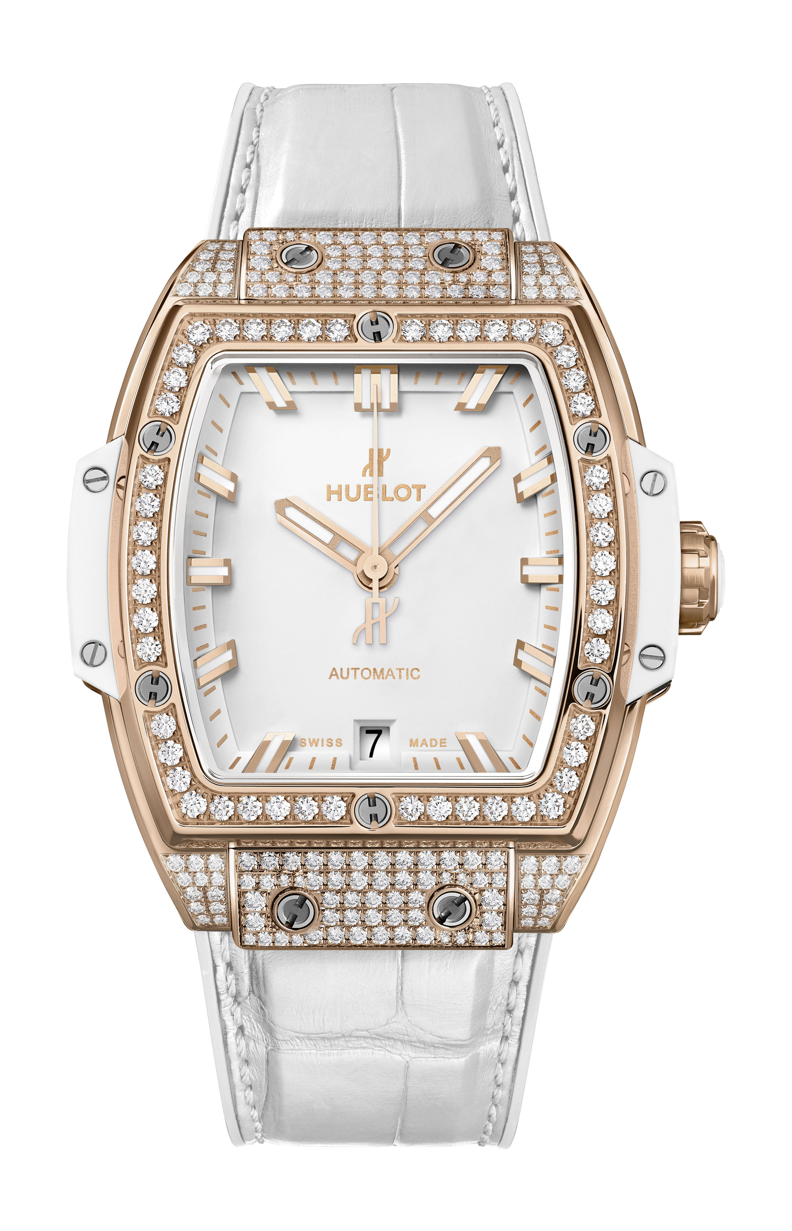 Hublot Spirit of Big Bang King Gold White Pavé luxury timepiece - detailed view