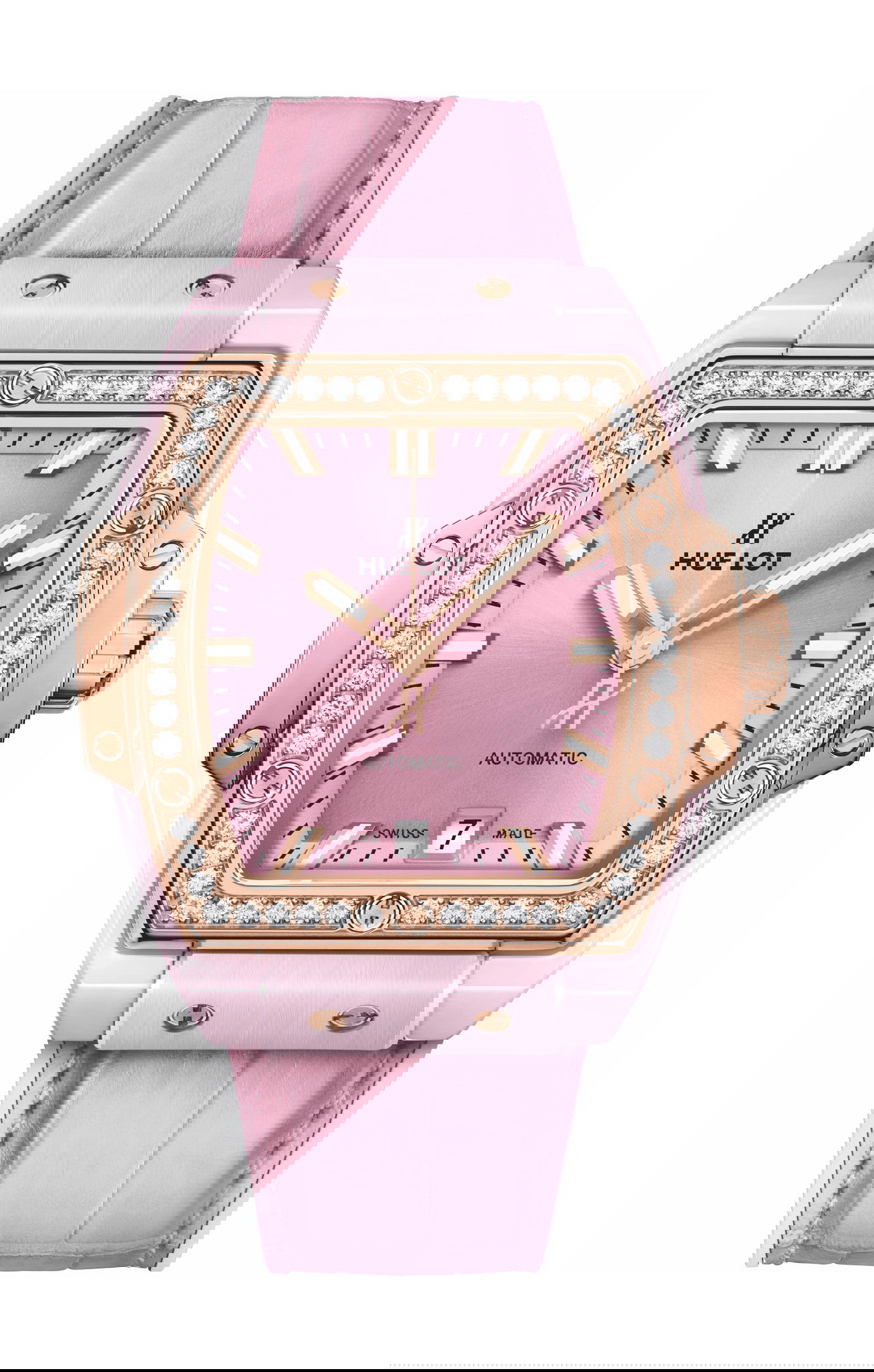 Hublot Spirit of Big Bang Pink Ceramic King Gold Diamonds luxury timepiece - detailed view