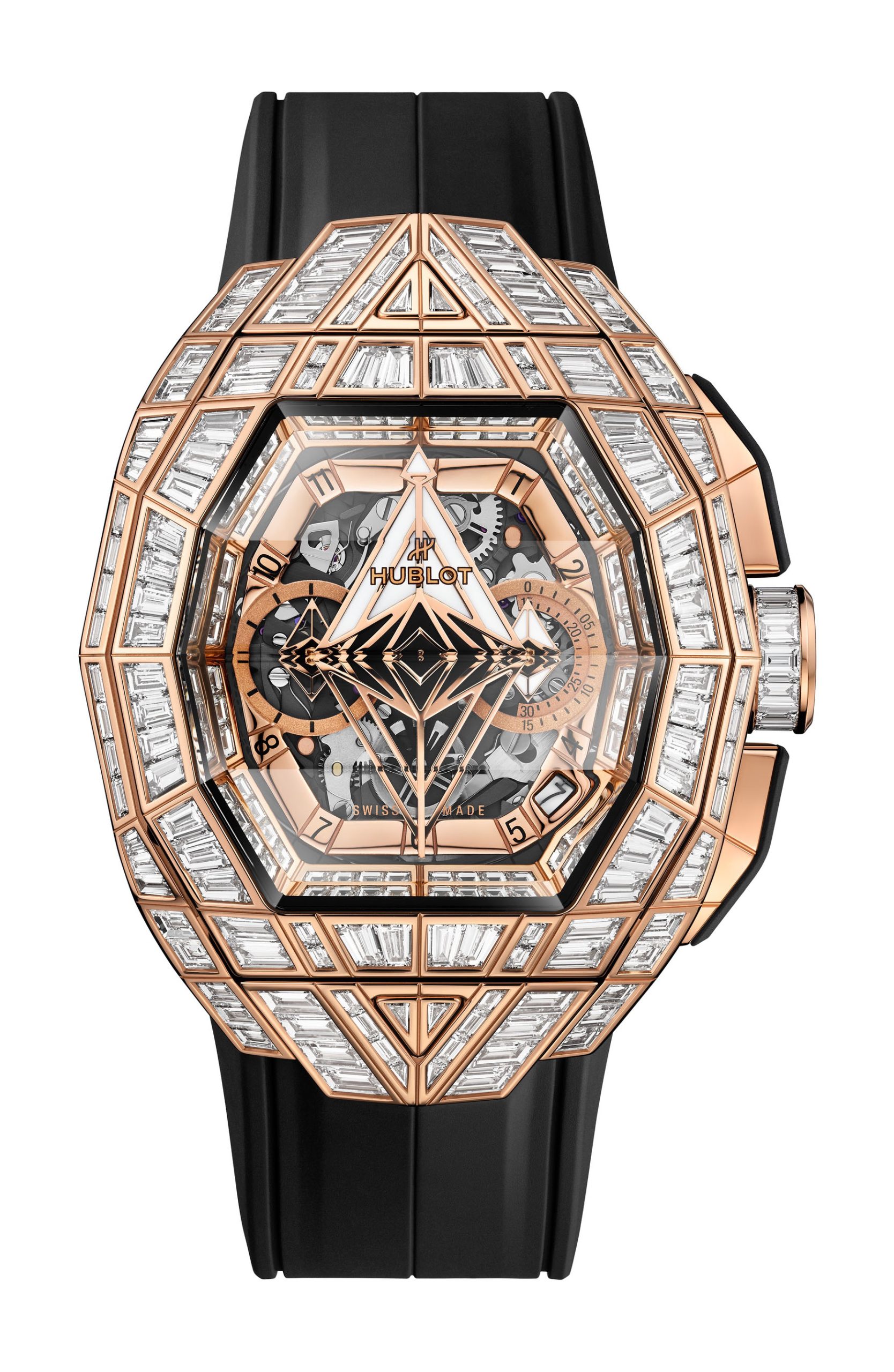 Hublot Spirit of Big Bang Sang Bleu High Jewellery King Gold luxury timepiece - detailed view