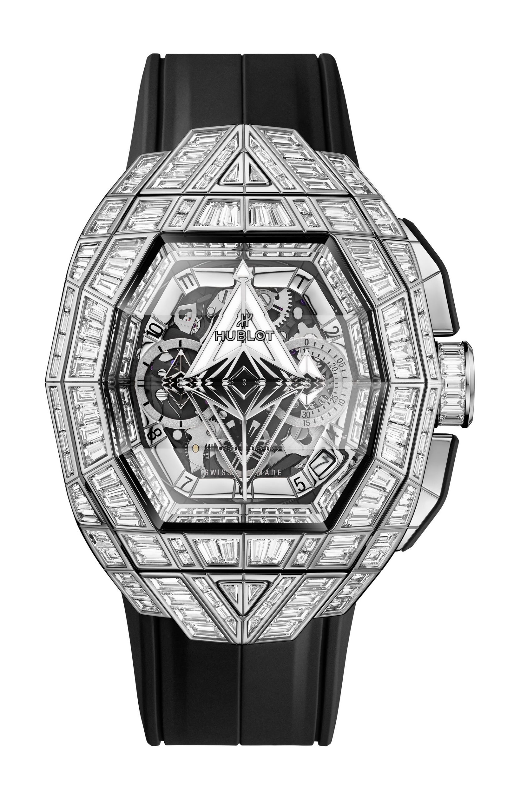 Hublot Spirit of Big Bang Sang Bleu High Jewellery White Gold luxury timepiece - detailed view