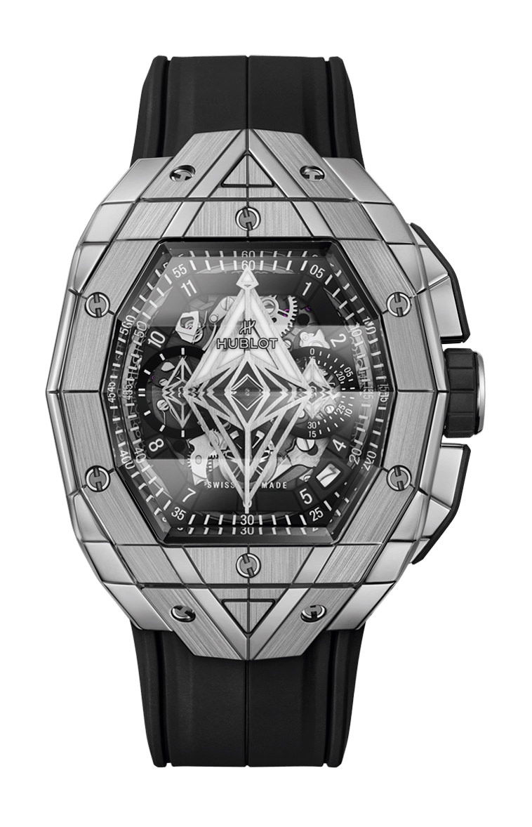 Hublot Spirit of Big Bang Sang Bleu Titanium luxury timepiece - detailed view