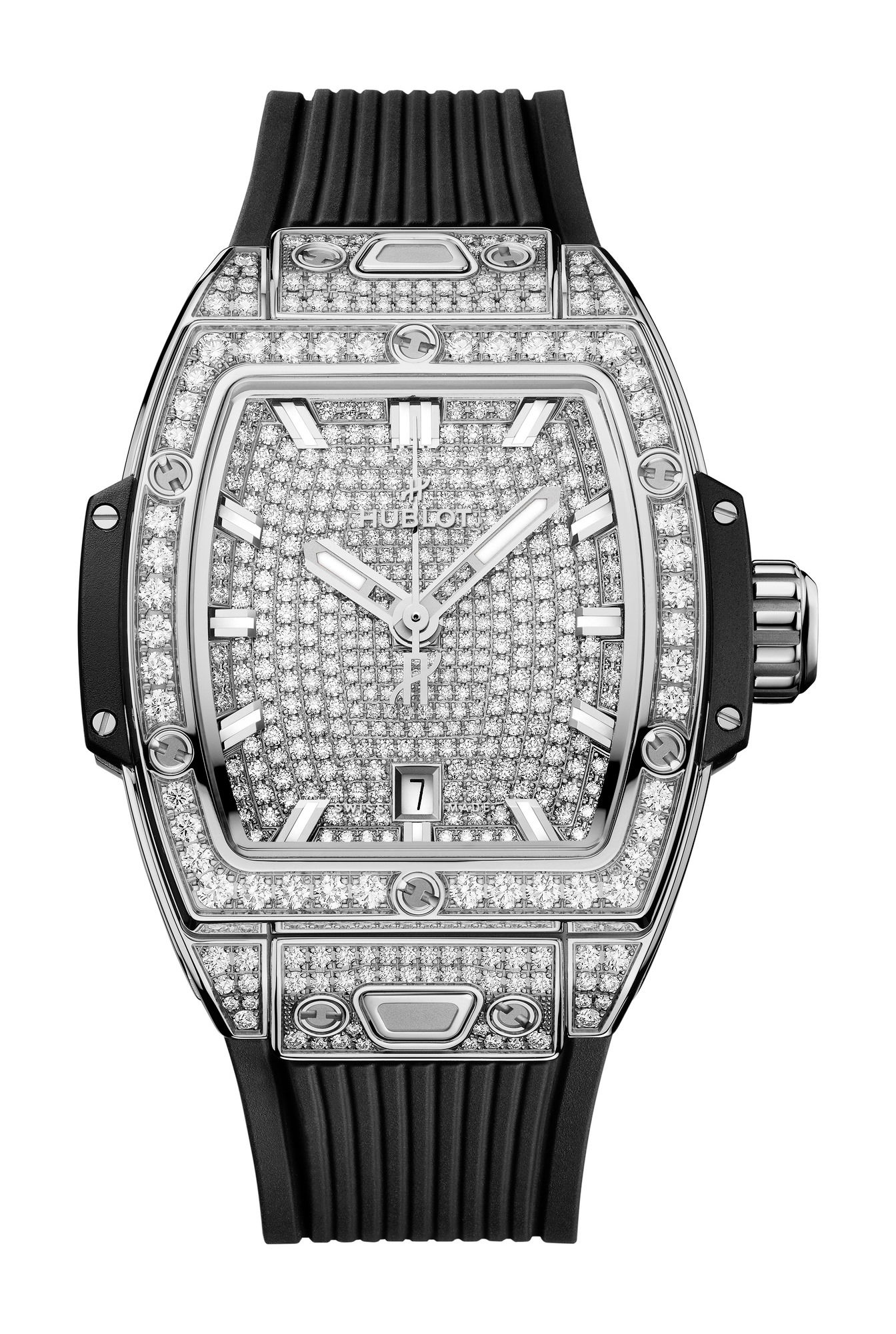 Hublot Spirit of Big Bang Steel Full Pavé luxury timepiece - detailed view