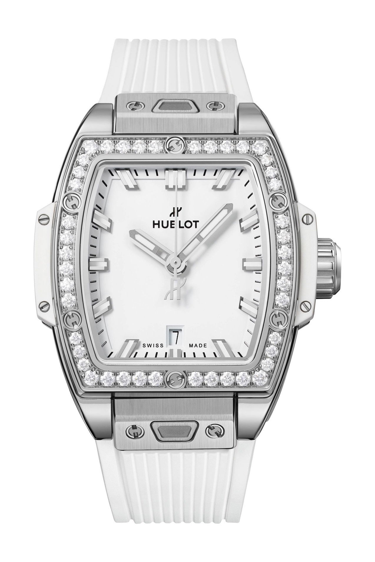 Hublot Spirit of Big Bang Steel White Diamonds luxury timepiece - detailed view