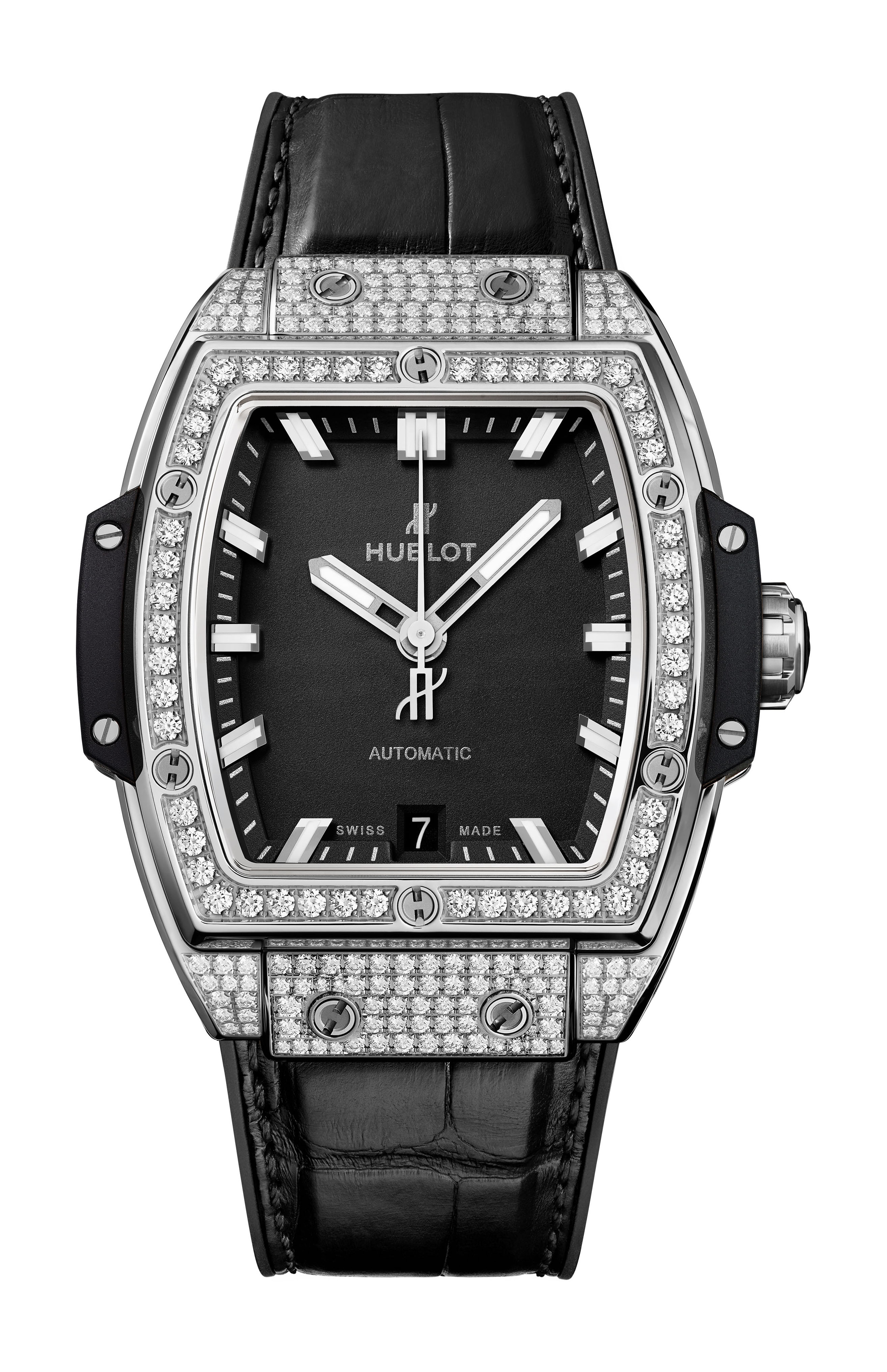Hublot Spirit of Big Bang Titanium Pavé luxury timepiece - detailed view
