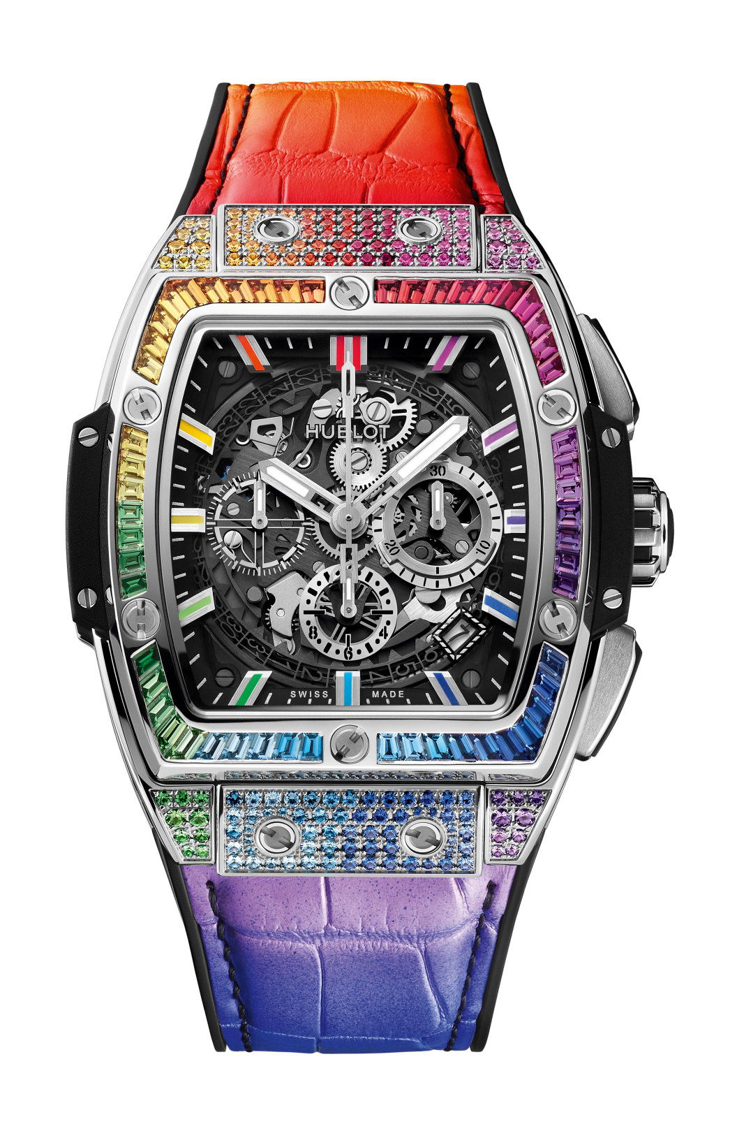 Hublot Spirit of Big Bang Titanium Rainbow luxury timepiece - detailed view