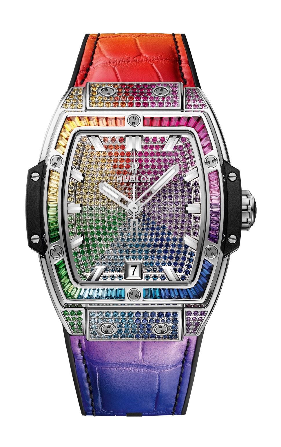 Hublot Spirit of Big Bang Titanium Rainbow luxury timepiece - detailed view