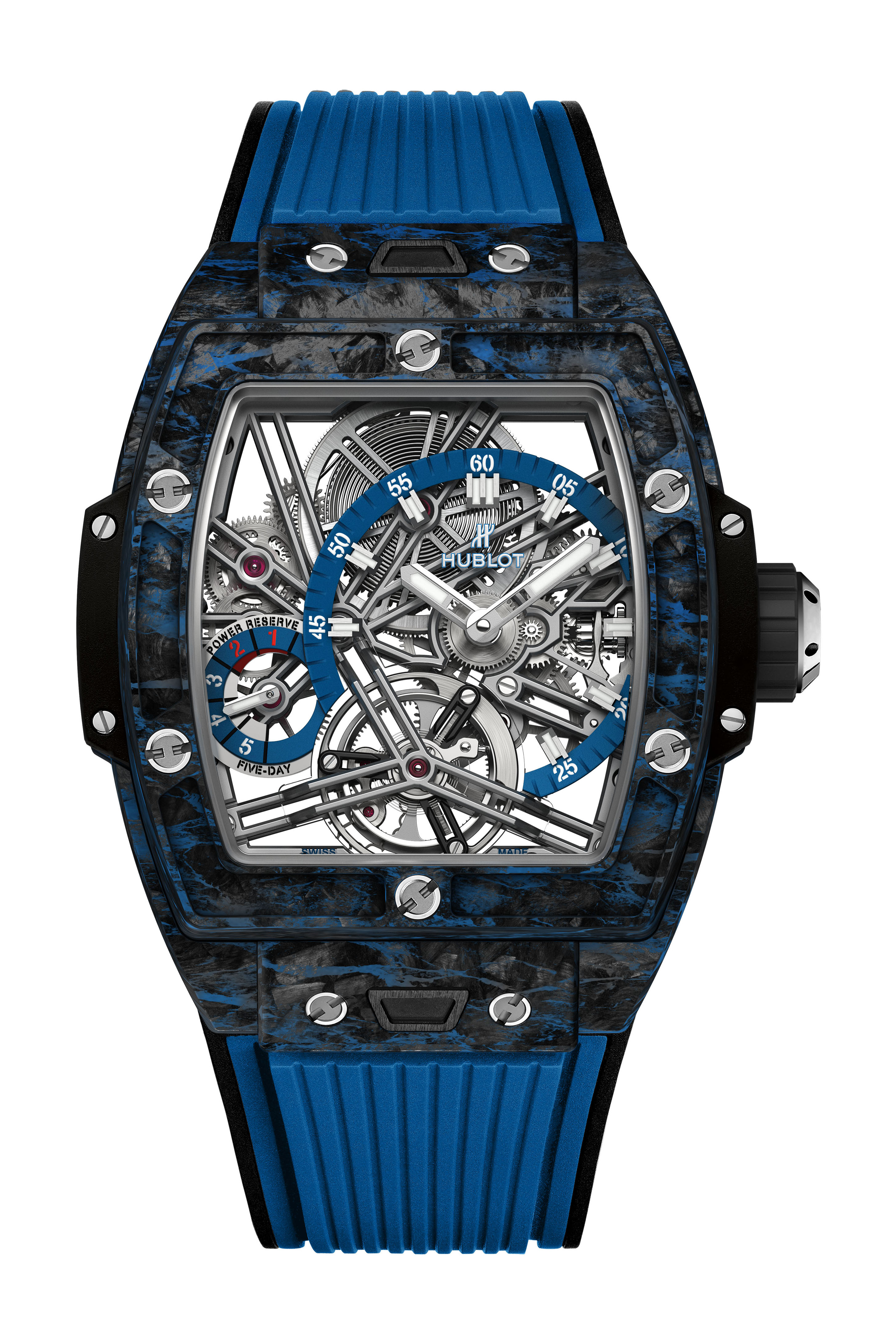 Hublot Spirit of Big Bang Tourbillon Carbon Blue luxury timepiece - detailed view