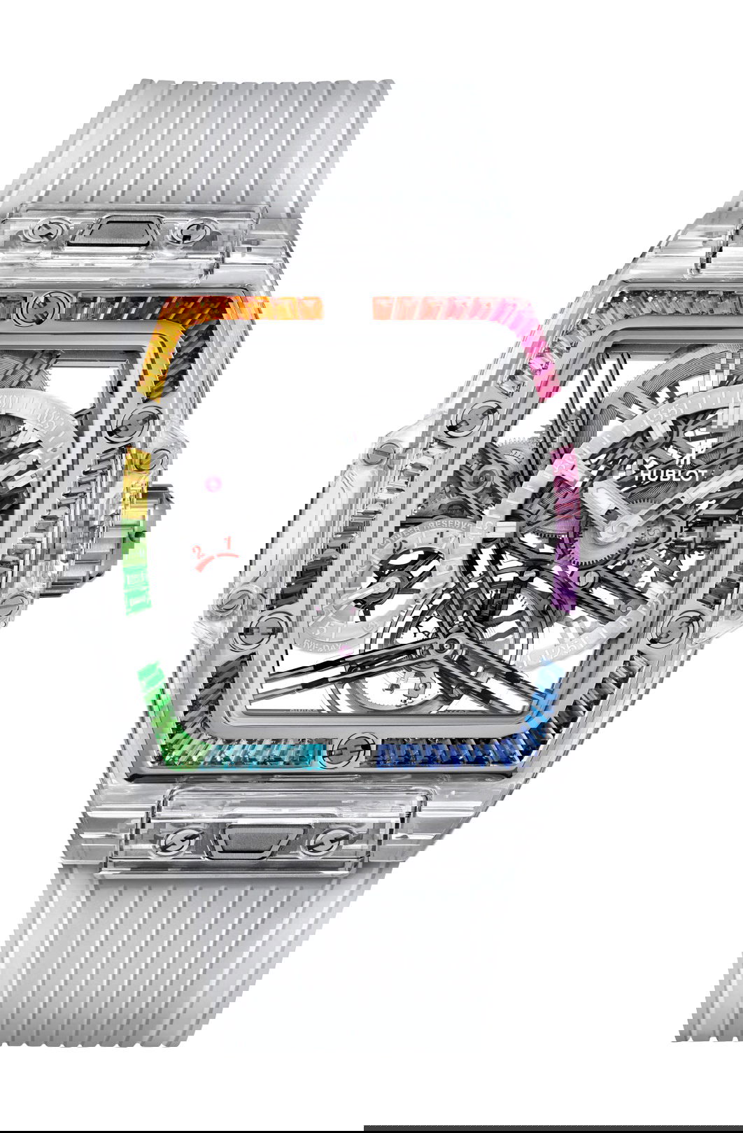 Hublot Spirit of Big Bang Tourbillon Sapphire Rainbow luxury timepiece - detailed view