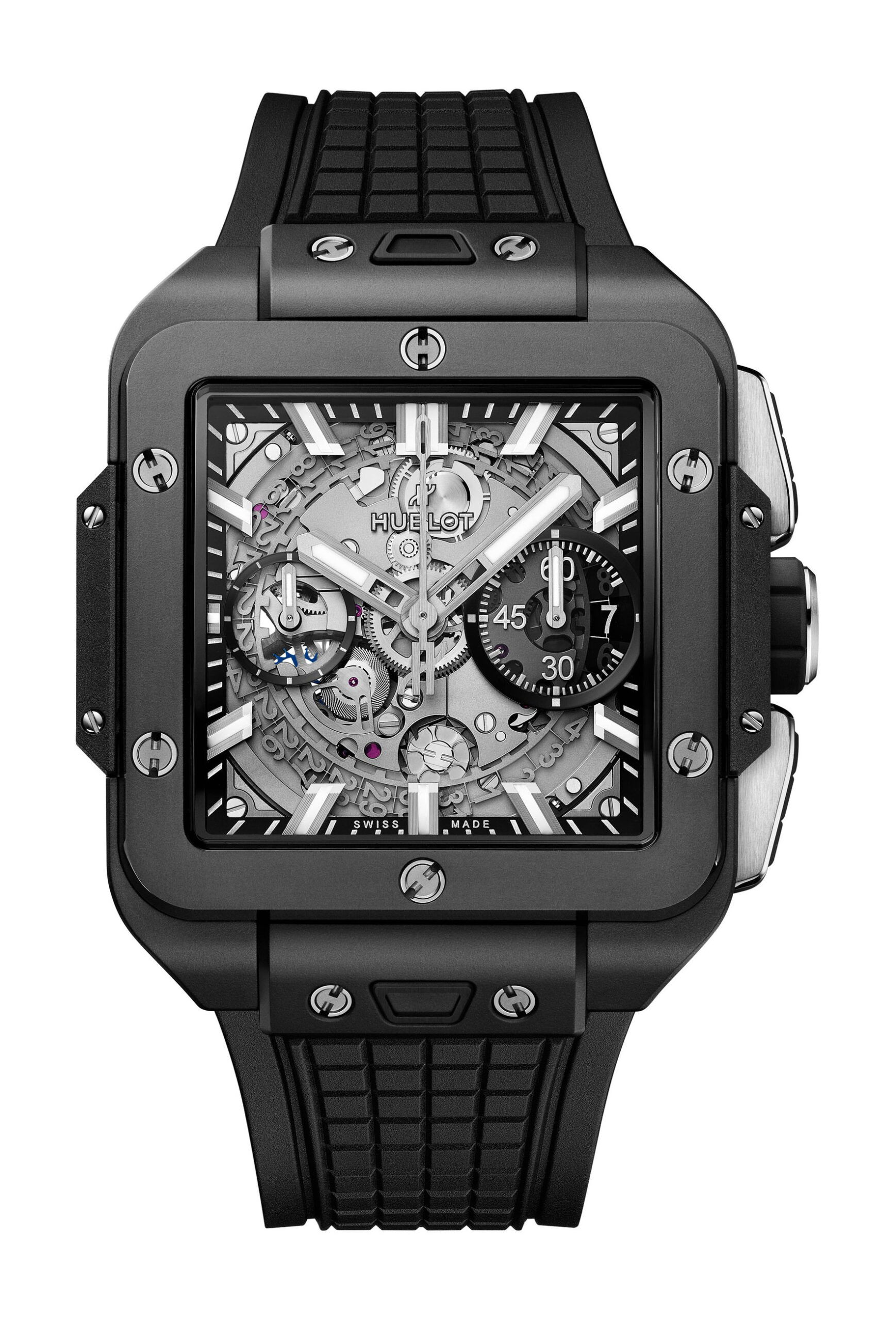 Hublot Square Bang Unico Black Magic luxury timepiece - detailed view