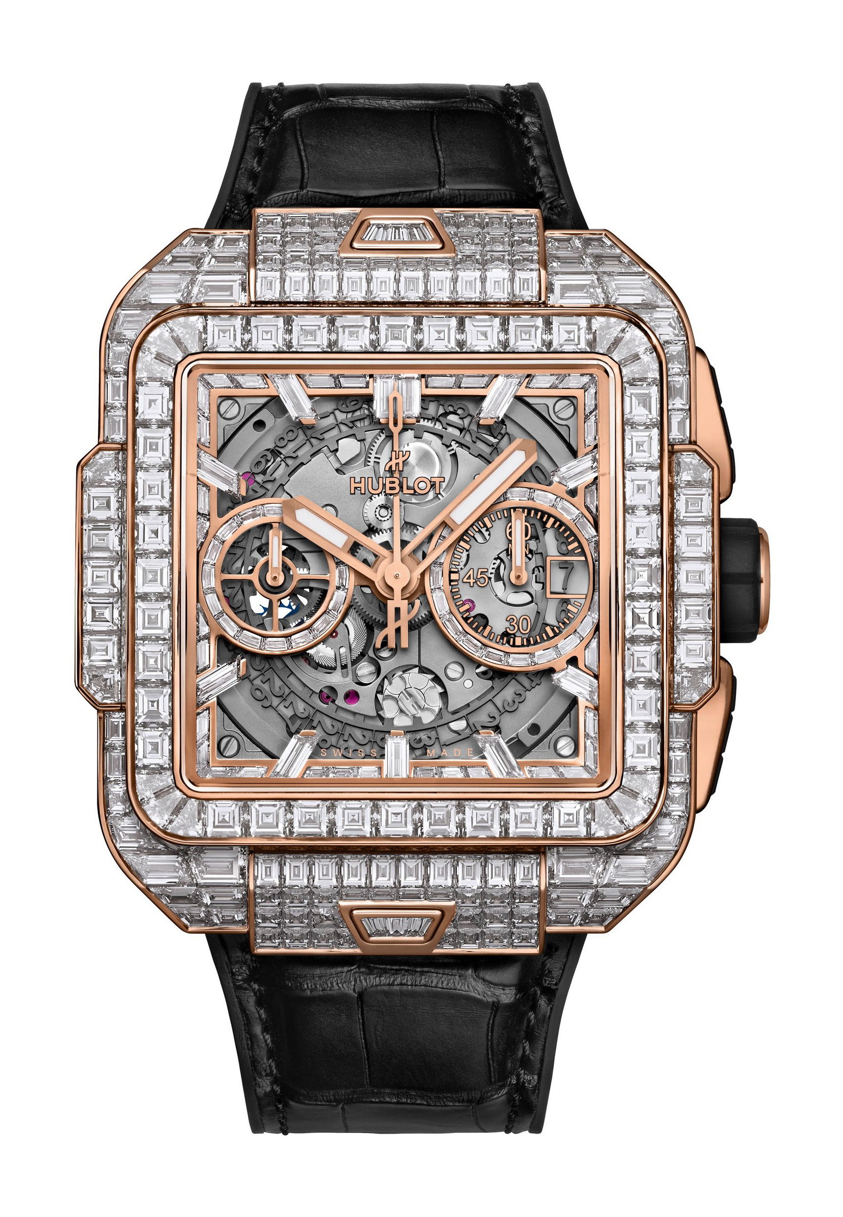 Hublot Square Bang Unico King Gold High Jewellery luxury timepiece - detailed view