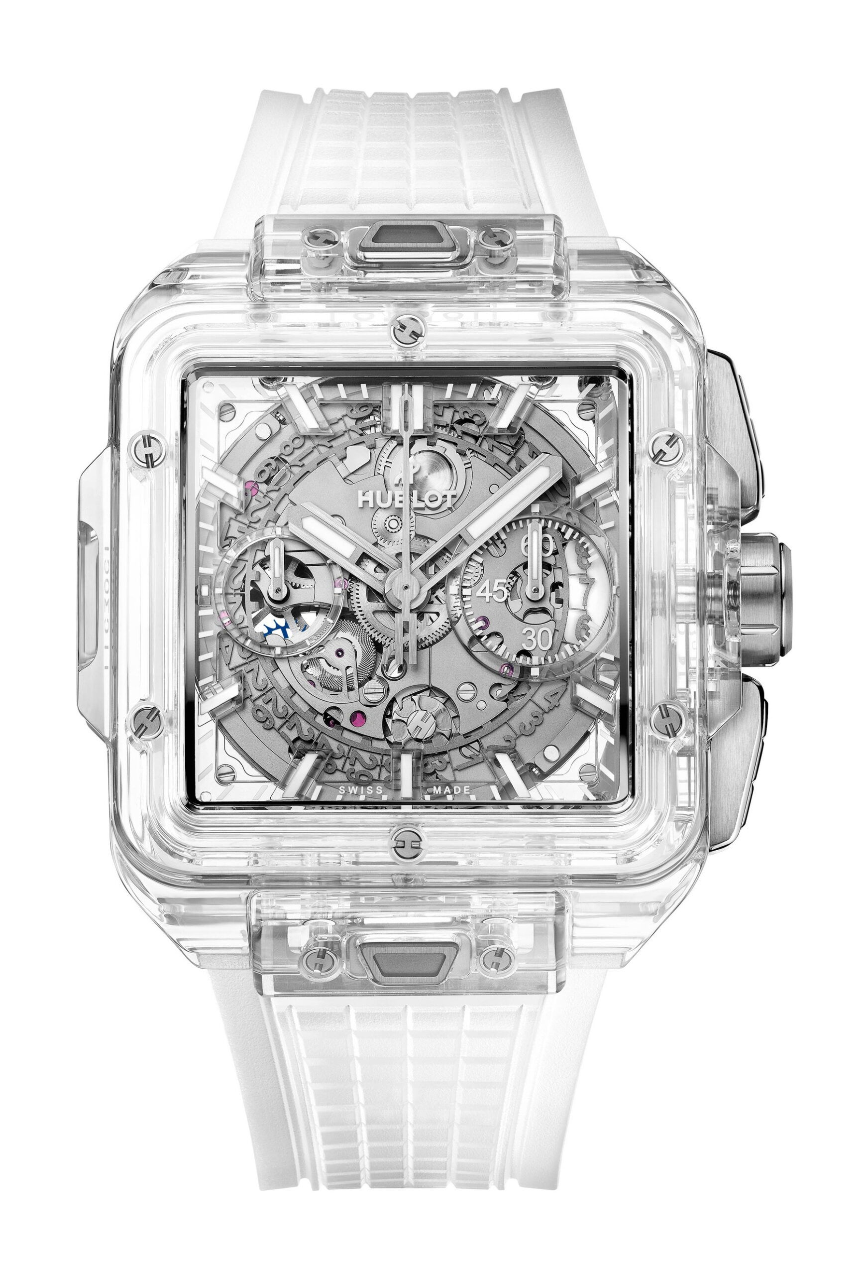 Hublot Square Bang Unico Sapphire luxury timepiece - detailed view