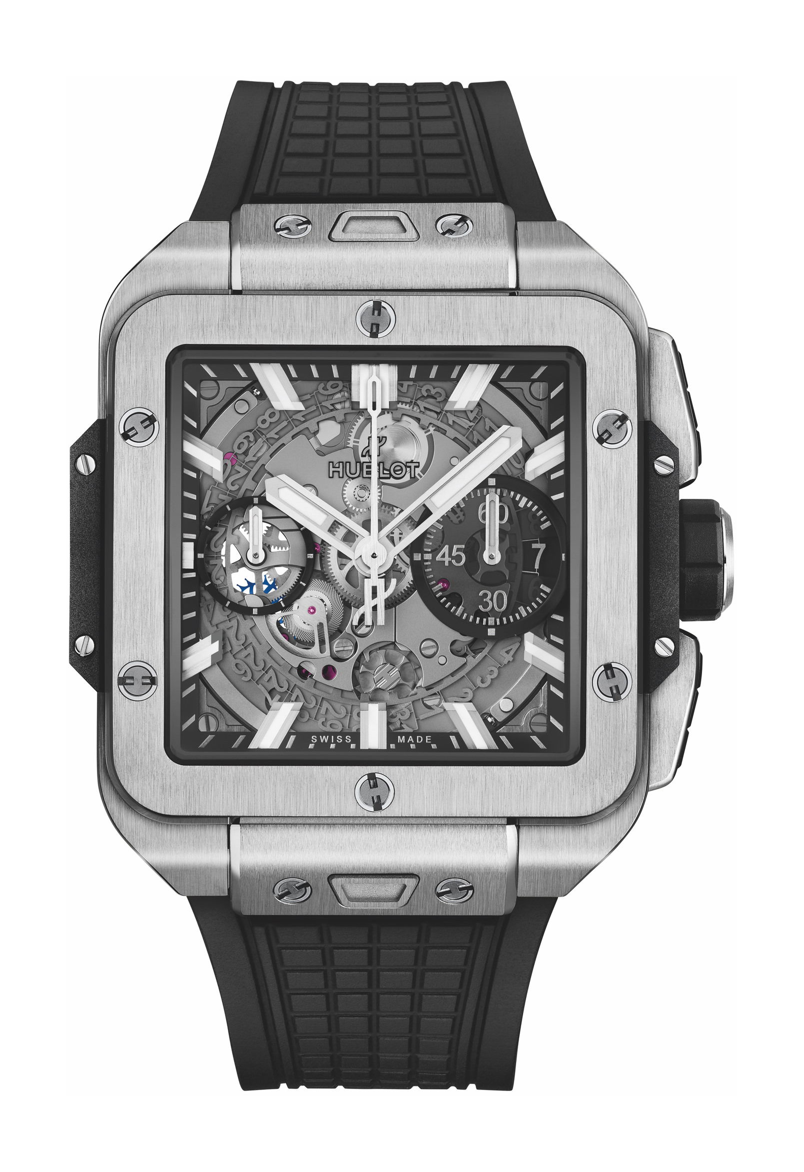 Hublot Square Bang Unico Titanium luxury timepiece - detailed view