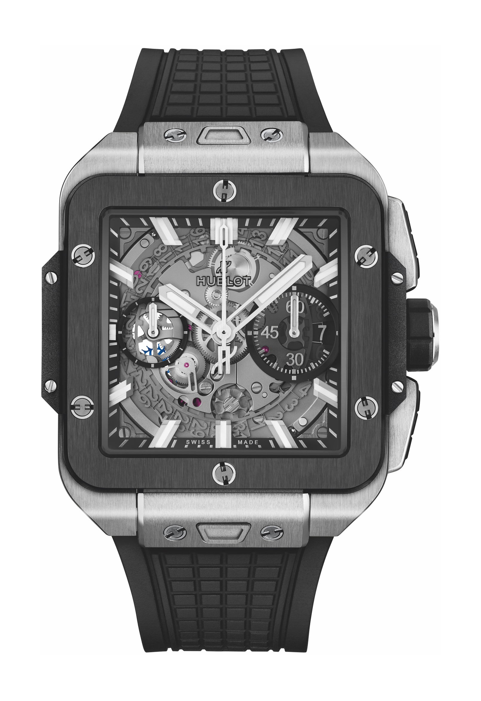 Hublot Square Bang Unico Titanium Ceramic luxury timepiece - detailed view