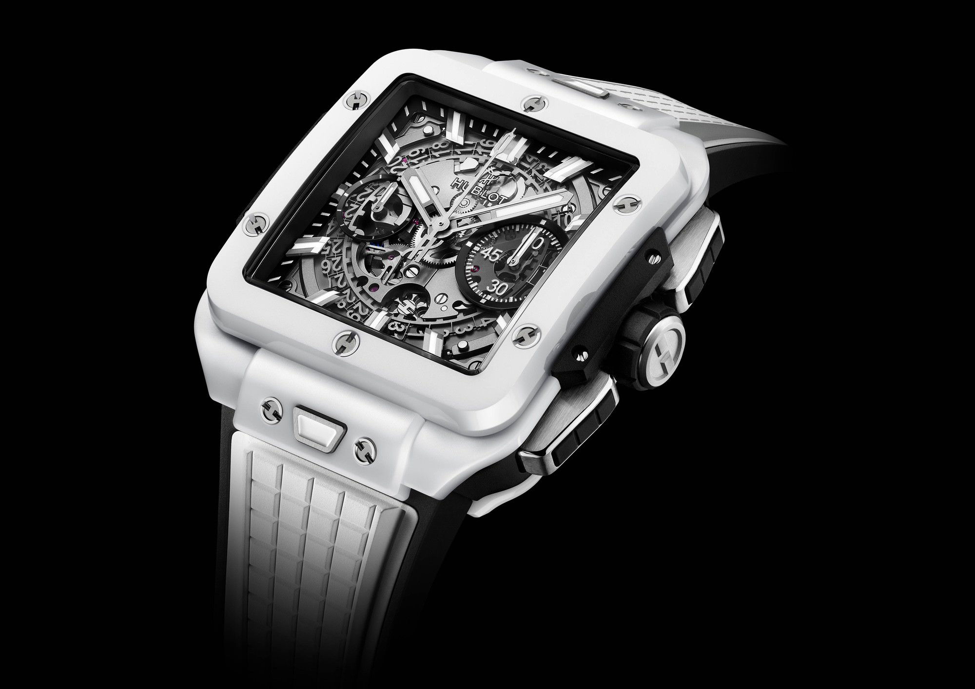Hublot Square Bang Unico White Ceramic - View 3