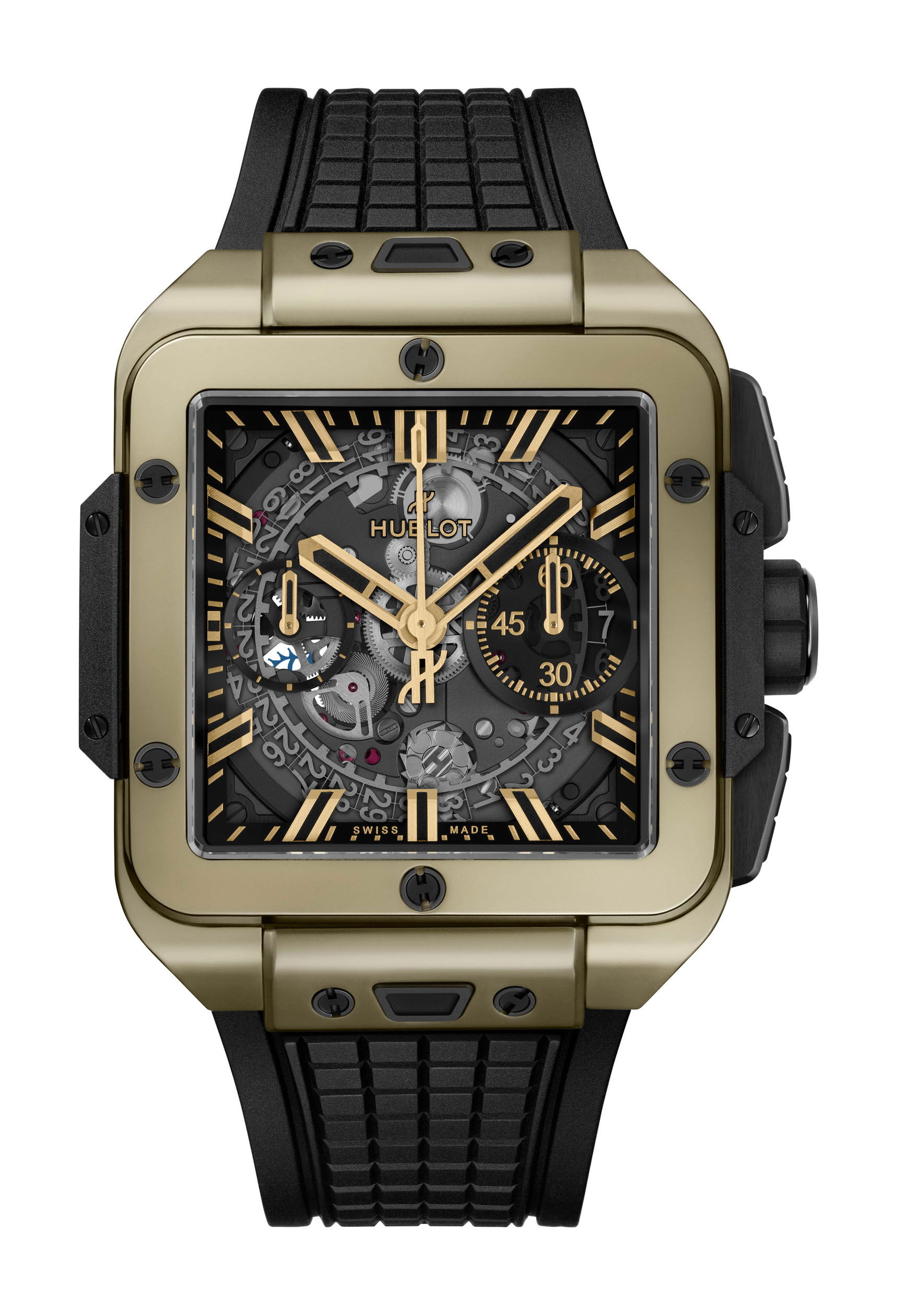 Hublot Square Big Bang Unico Magic Gold luxury timepiece - detailed view