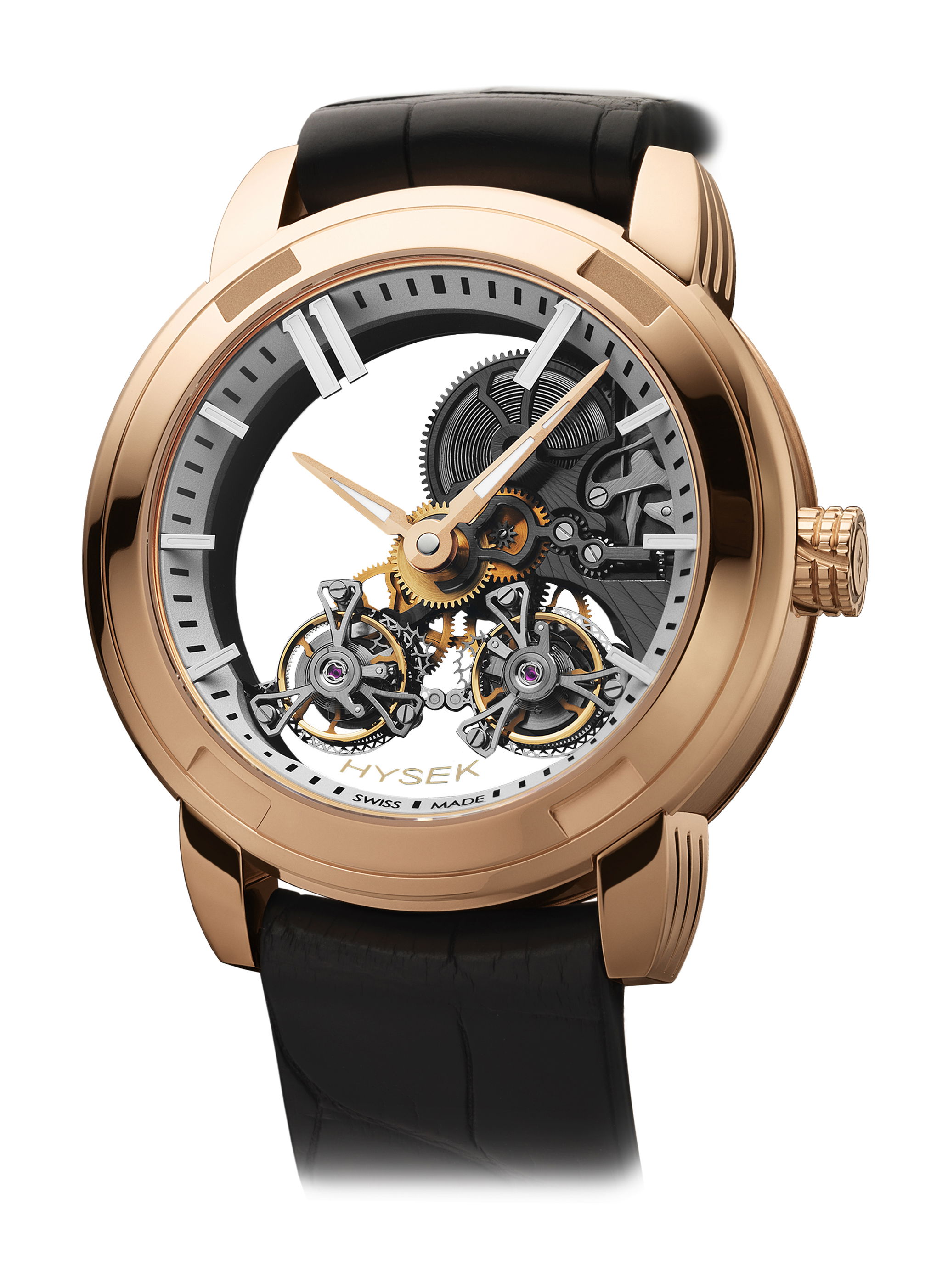 Hysek IO SKELETON DOUBLE TOURBILLON luxury timepiece - detailed view