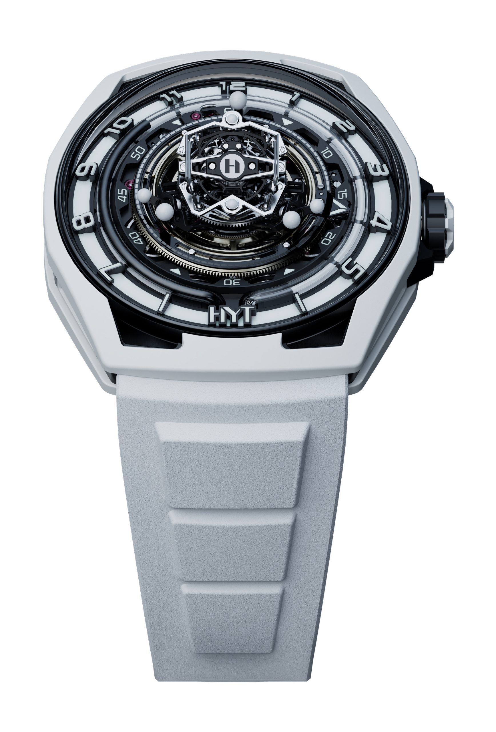 HYT Conical Tourbillon Panda luxury timepiece - detailed view