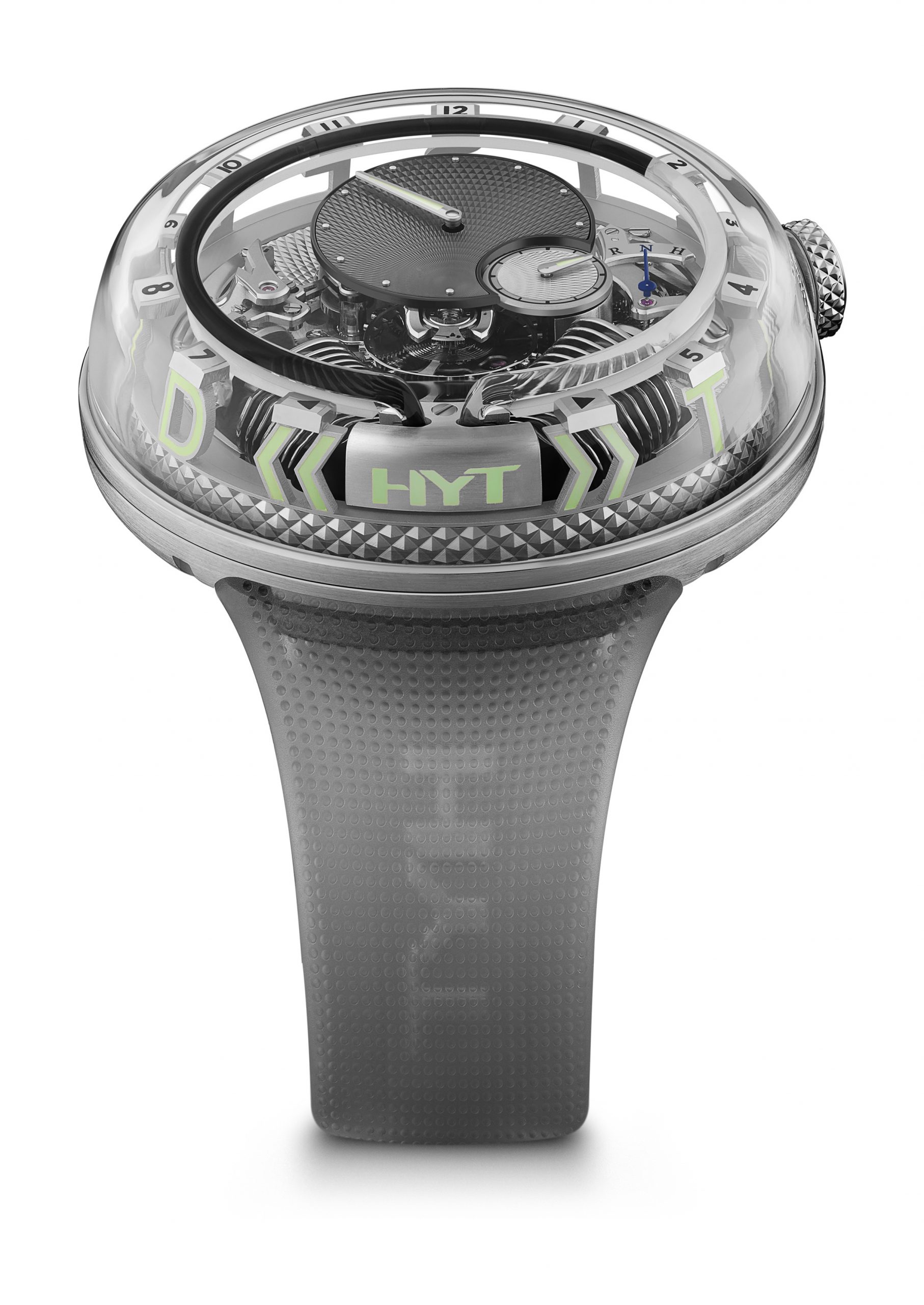 HYT H2.0 »Time is Fluid« luxury timepiece - detailed view