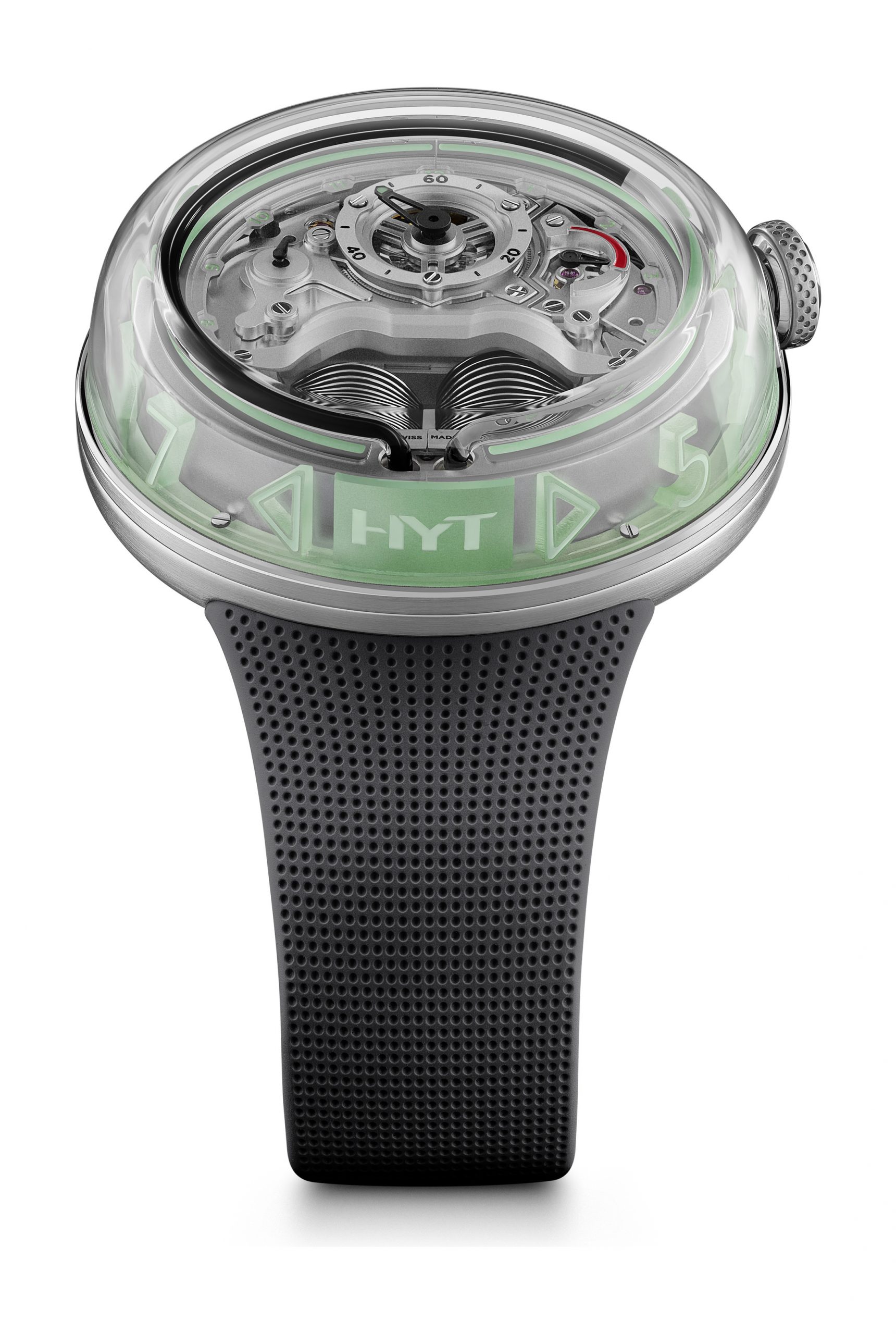 HYT H5 Black Fluid luxury timepiece - detailed view