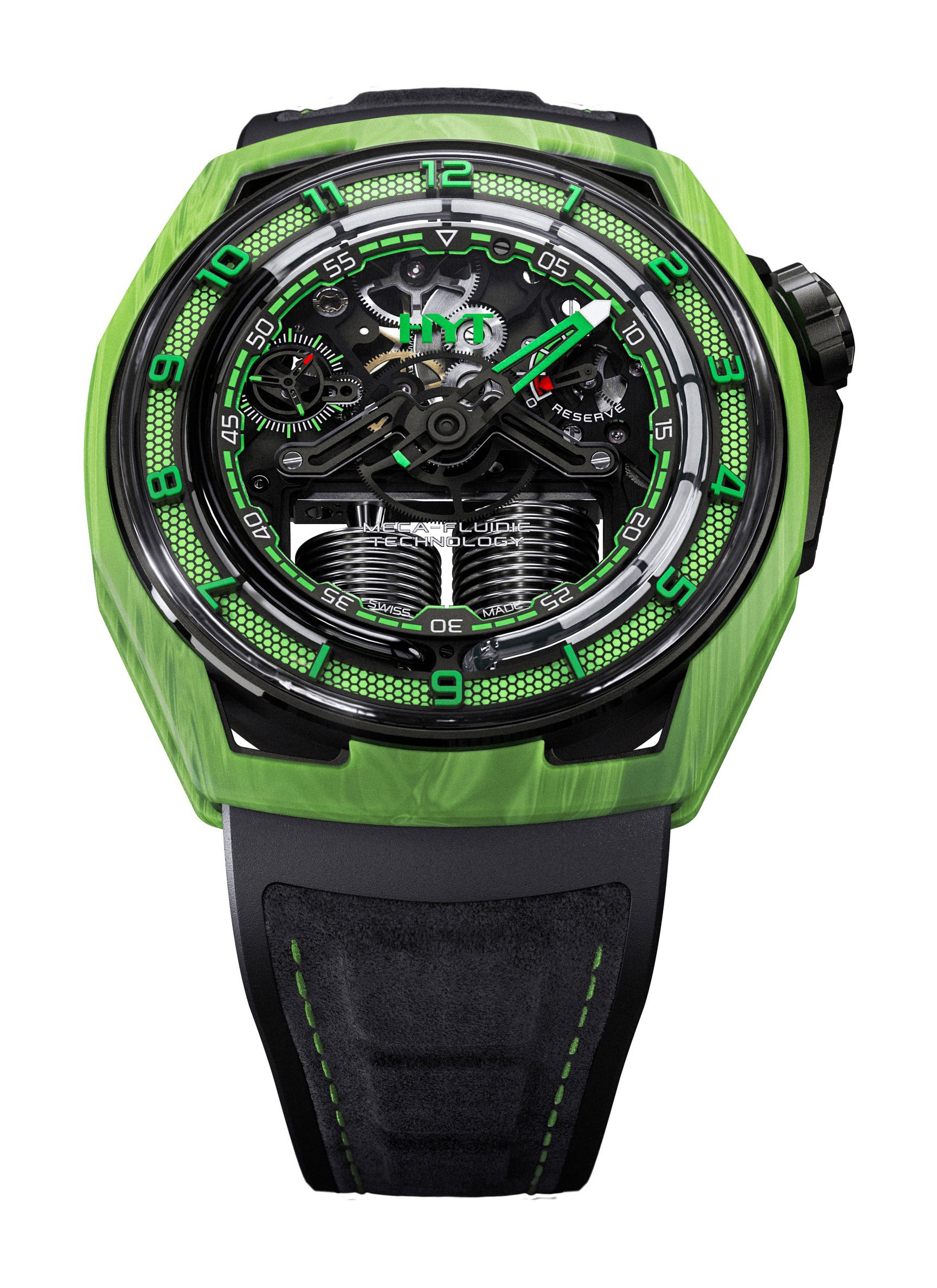 HYT Hastroid Green Laser luxury timepiece - detailed view