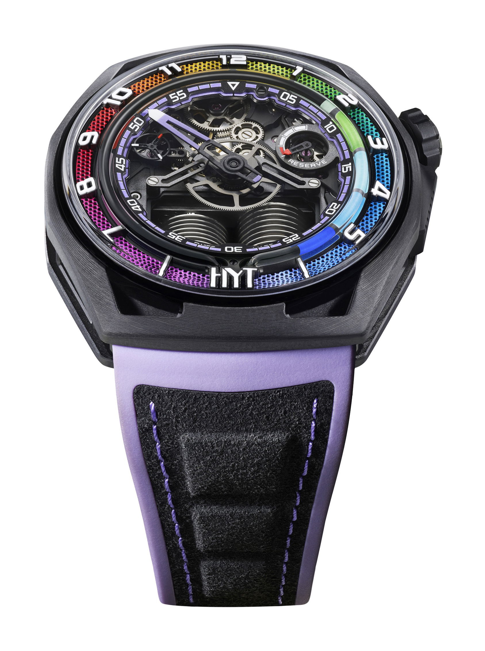 HYT Hastroid Rainbow luxury timepiece - detailed view