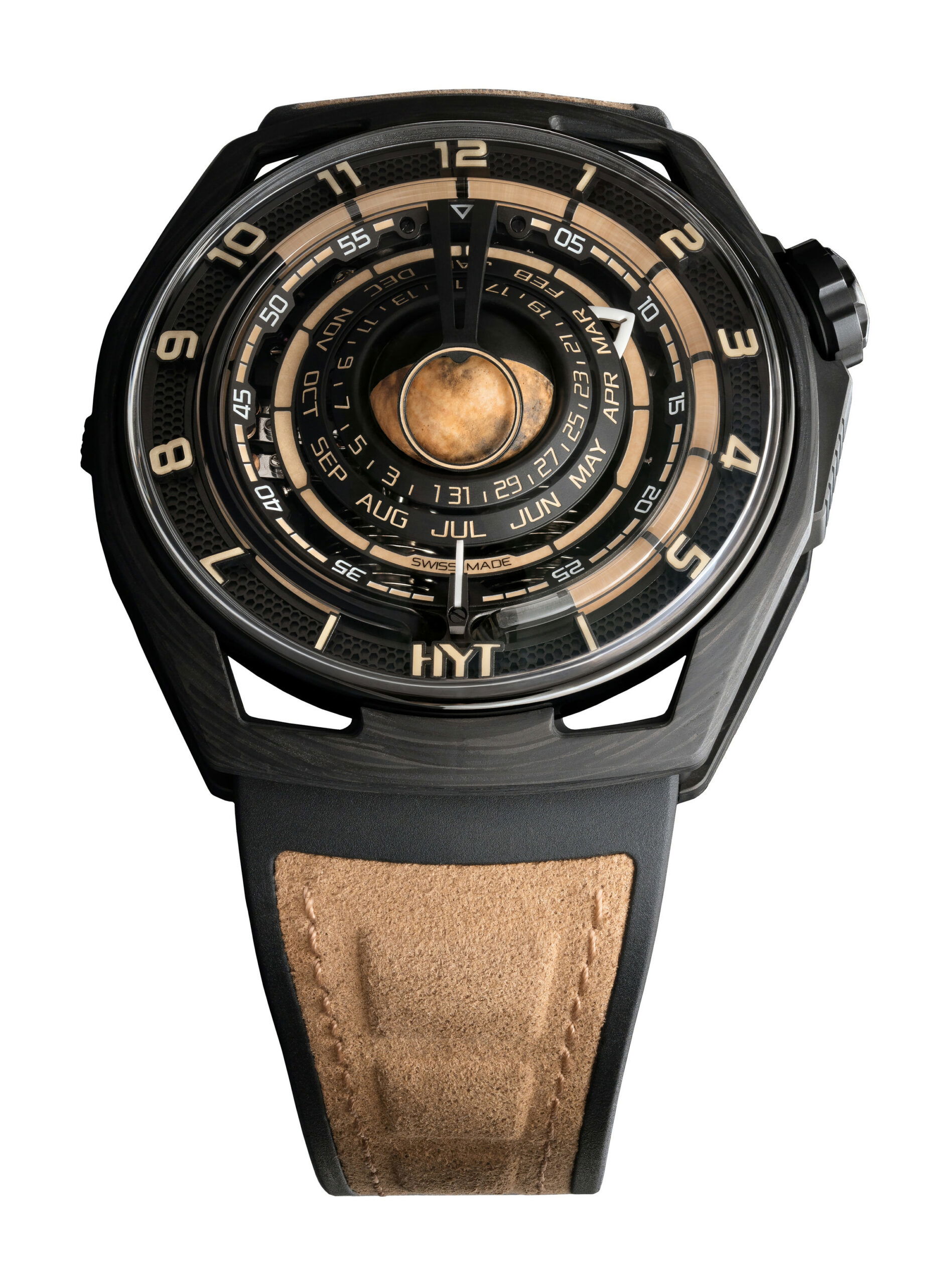 HYT Moon Runner Desert luxury timepiece - detailed view