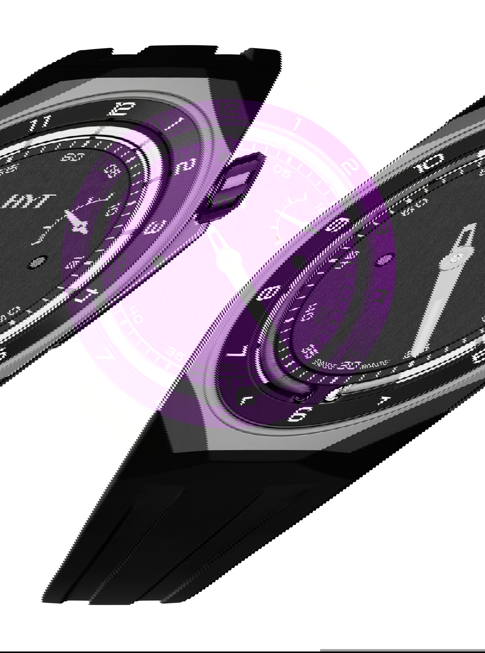 HYT T1 Series Titanium Purple Millésime Edition luxury timepiece - detailed view