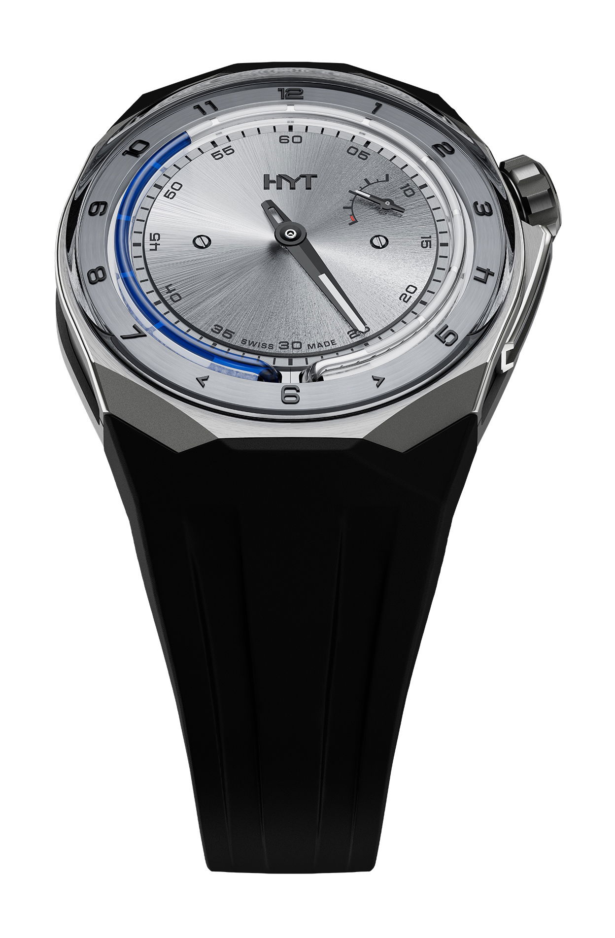 HYT T1 Series Titanium Silver luxury timepiece - detailed view