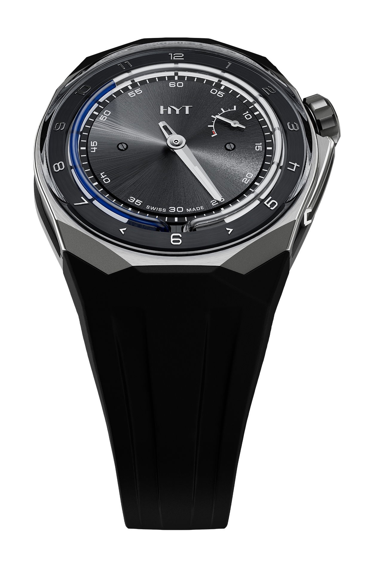 HYT T1 Series Titanium Slate luxury timepiece - detailed view