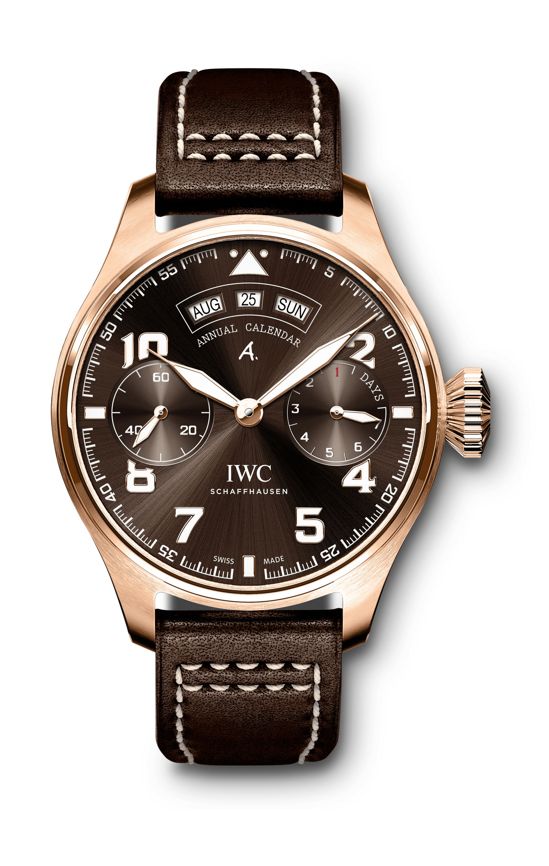 IWC Schaffhausen Big Pilot’s Watch Annual Calendar Edition “Antoine de Saint Exupéry” luxury timepiece - detailed view