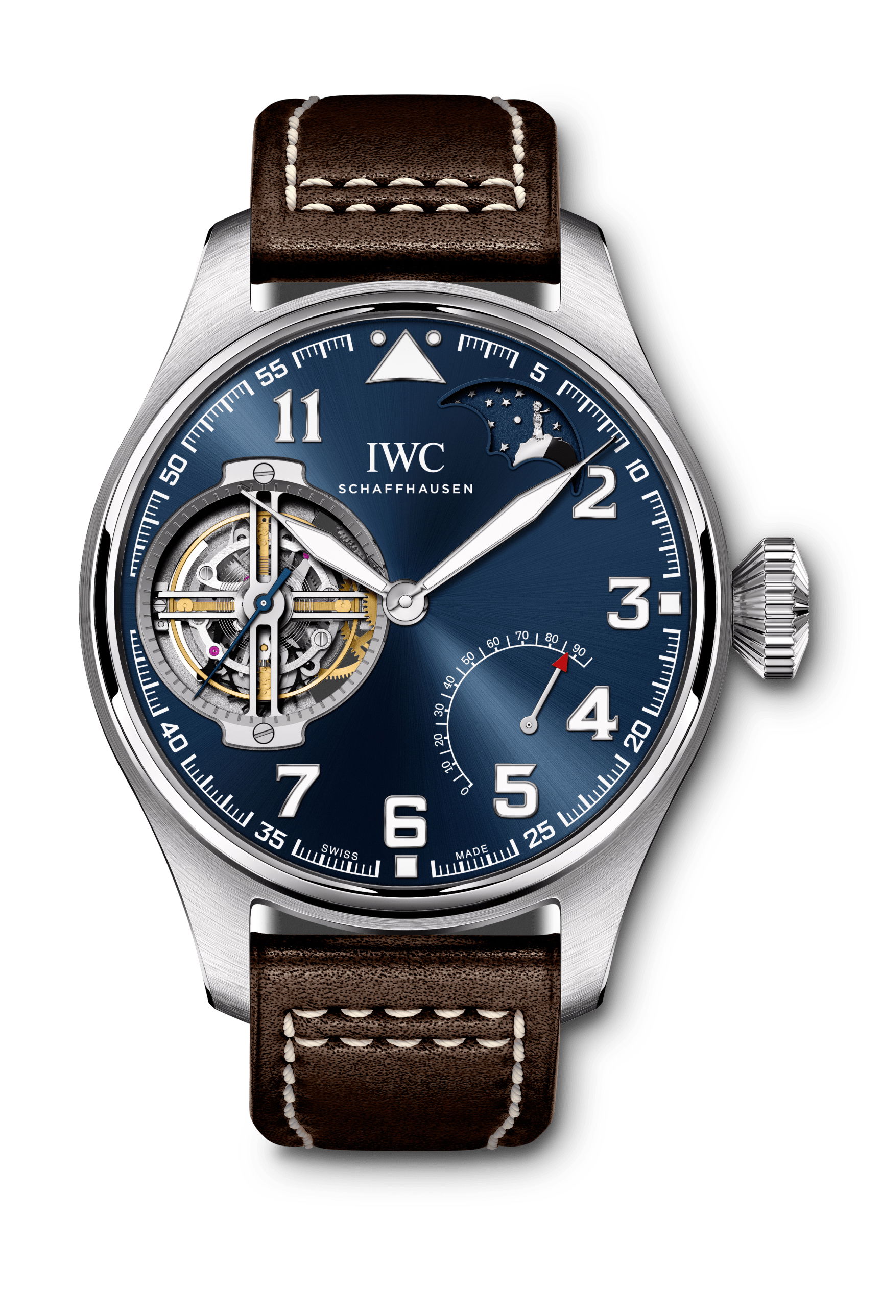 IWC Schaffhausen Big Pilot’s Watch Constant-Force Tourbillon Edition “Le Petit Prince” luxury timepiece - detailed view