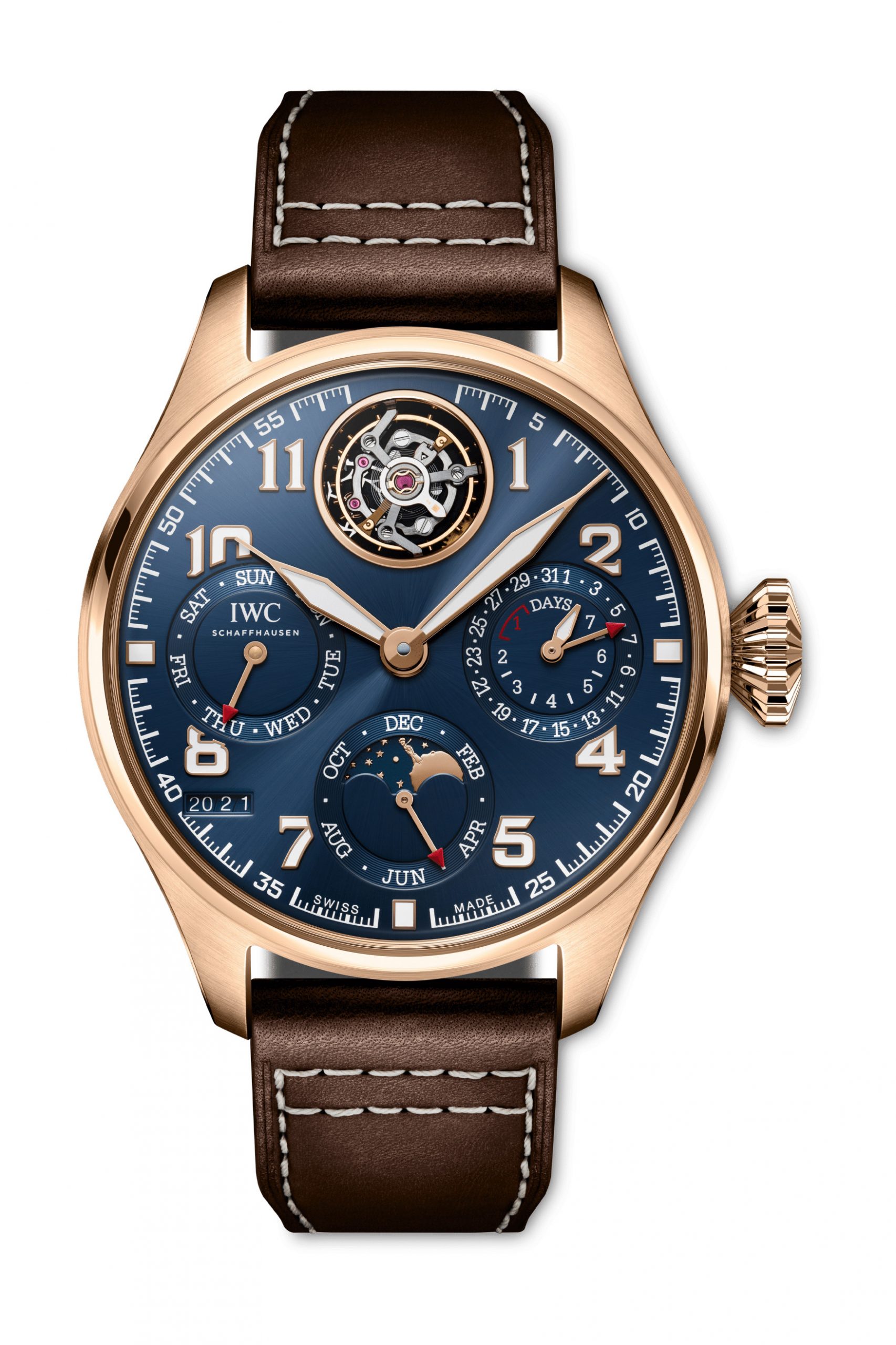 IWC Schaffhausen Big Pilot’s Watch Perpetual Calendar Tourbillon Edition “Le Petit Prince” luxury timepiece - detailed view