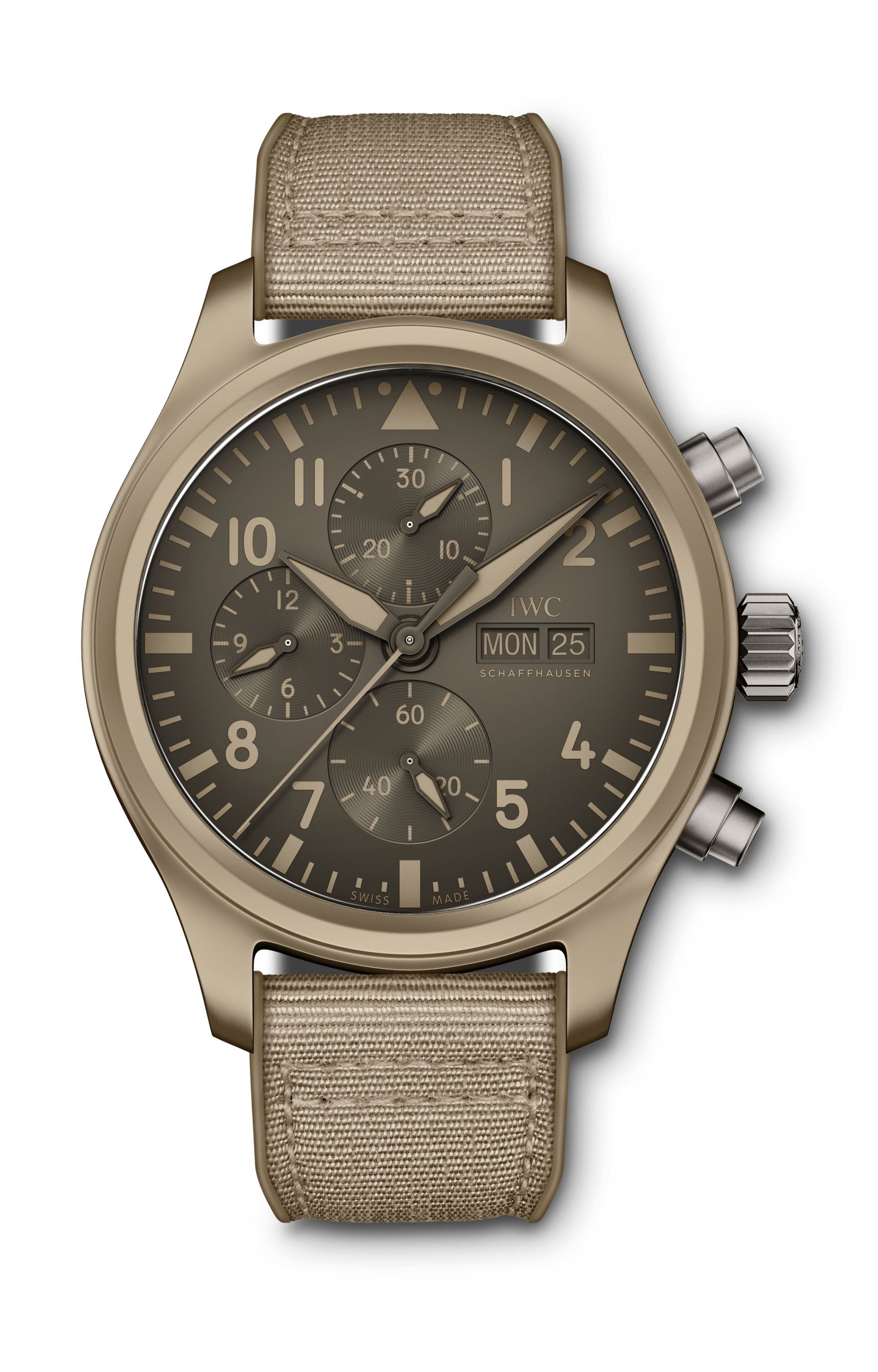 IWC Schaffhausen Pilot’s Watch Chronograph TOP GUN Edition “Mojave Desert” luxury timepiece - detailed view
