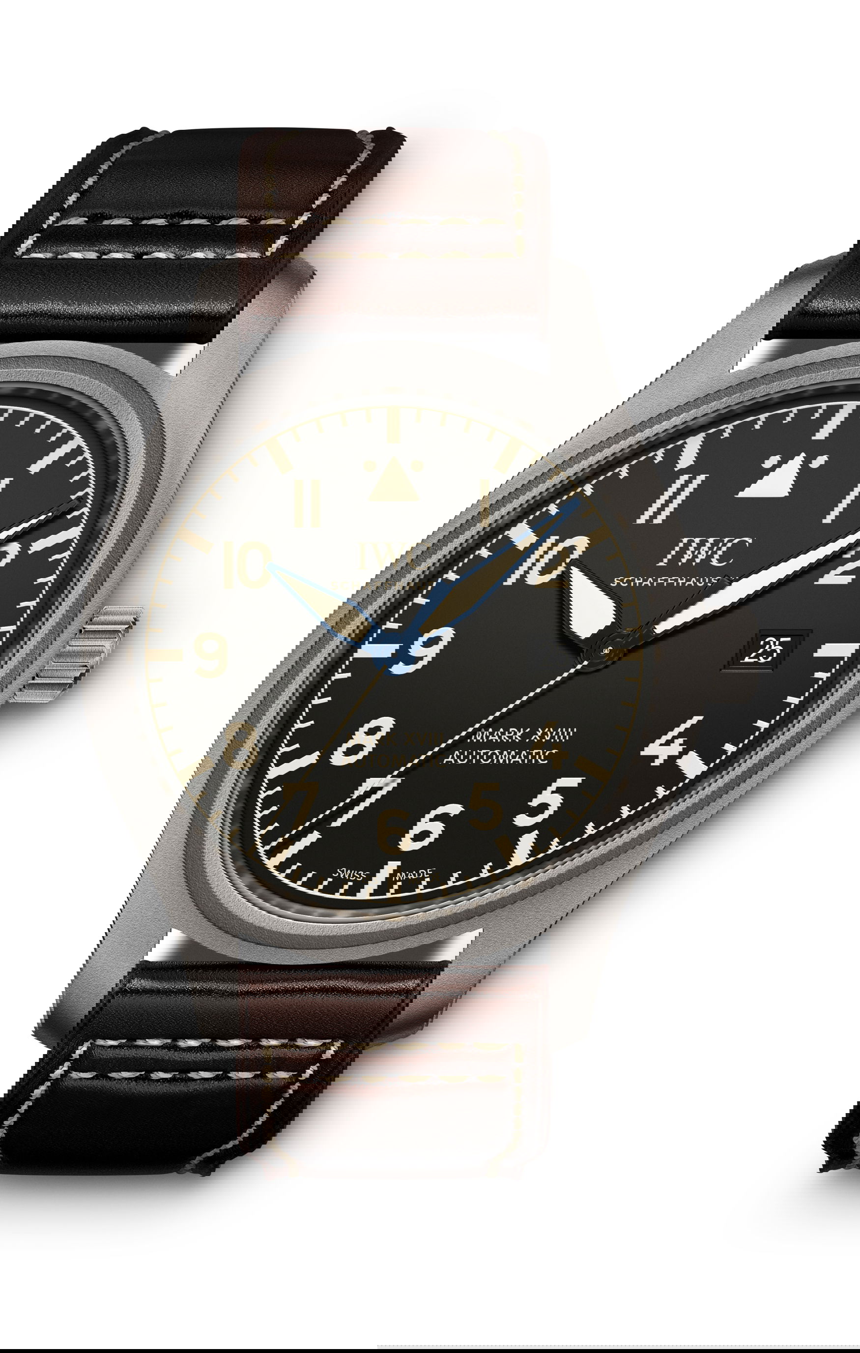 IWC Schaffhausen Pilot’s Watch Mark XVIII Heritage luxury timepiece - detailed view