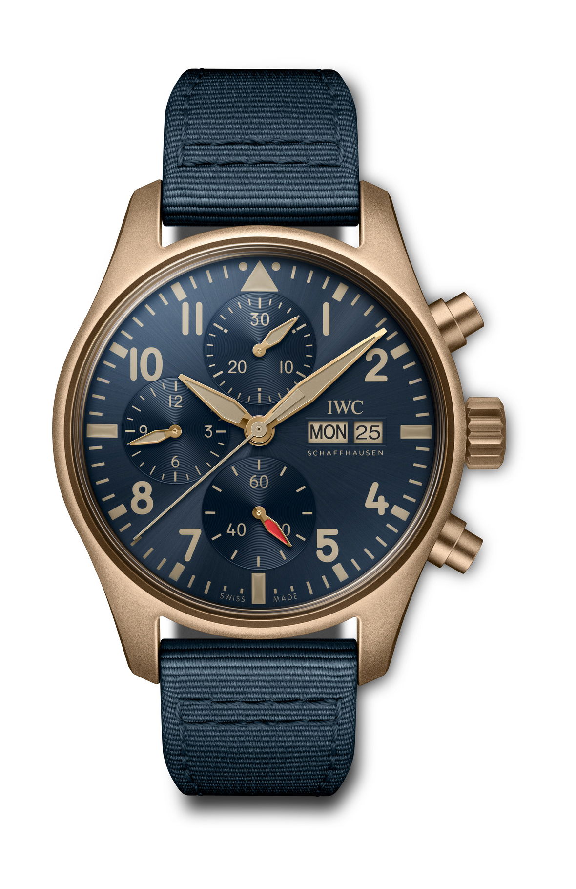 IWC Schaffhausen Pilot’s Watch Chronograph 41 Bronze luxury timepiece - detailed view