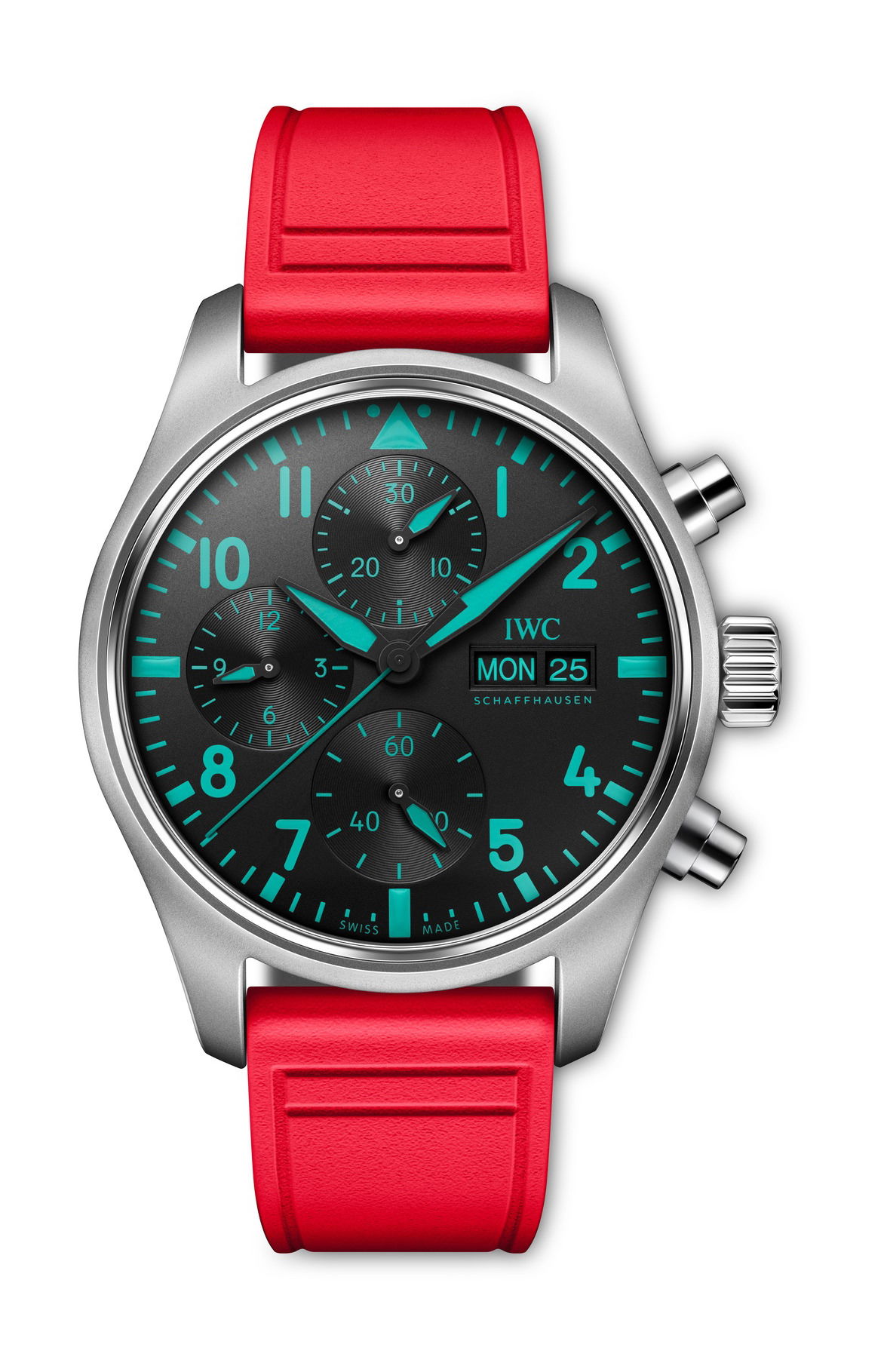 IWC Schaffhausen Pilot’s Watch Chronograph 41 Mercedes-AMG Petronas Formula One Team luxury timepiece - detailed view