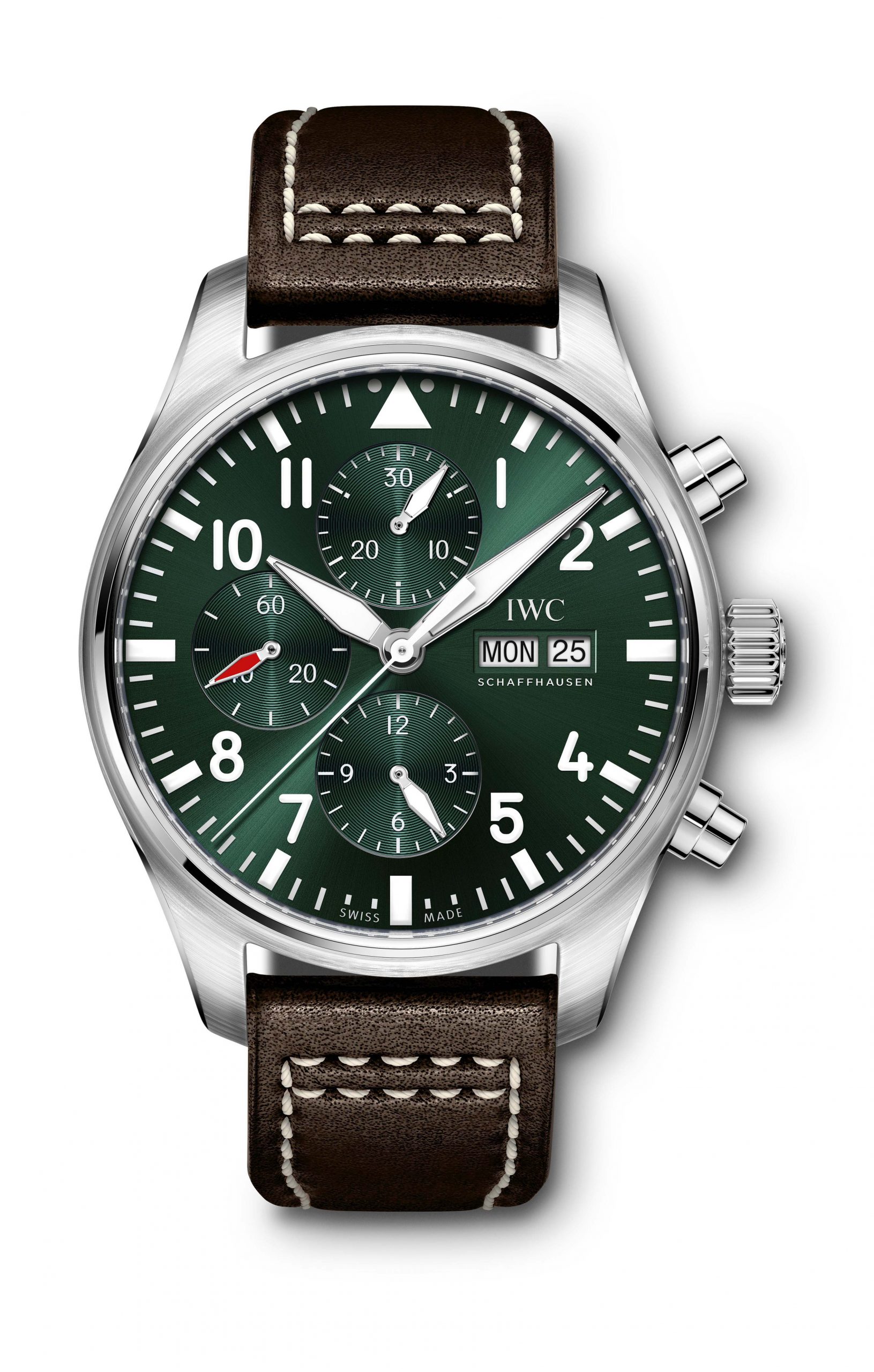 IWC Schaffhausen Pilot’s Watch Chronograph Edition Racing Green luxury timepiece - detailed view
