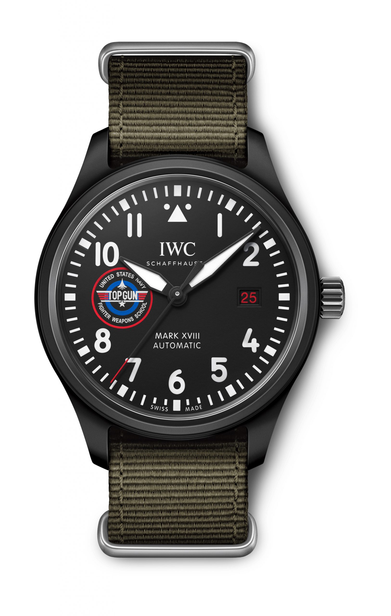 IWC Schaffhausen Pilot’s Watch Mark XVIII Top Gun Edition “SFTI” luxury timepiece - detailed view