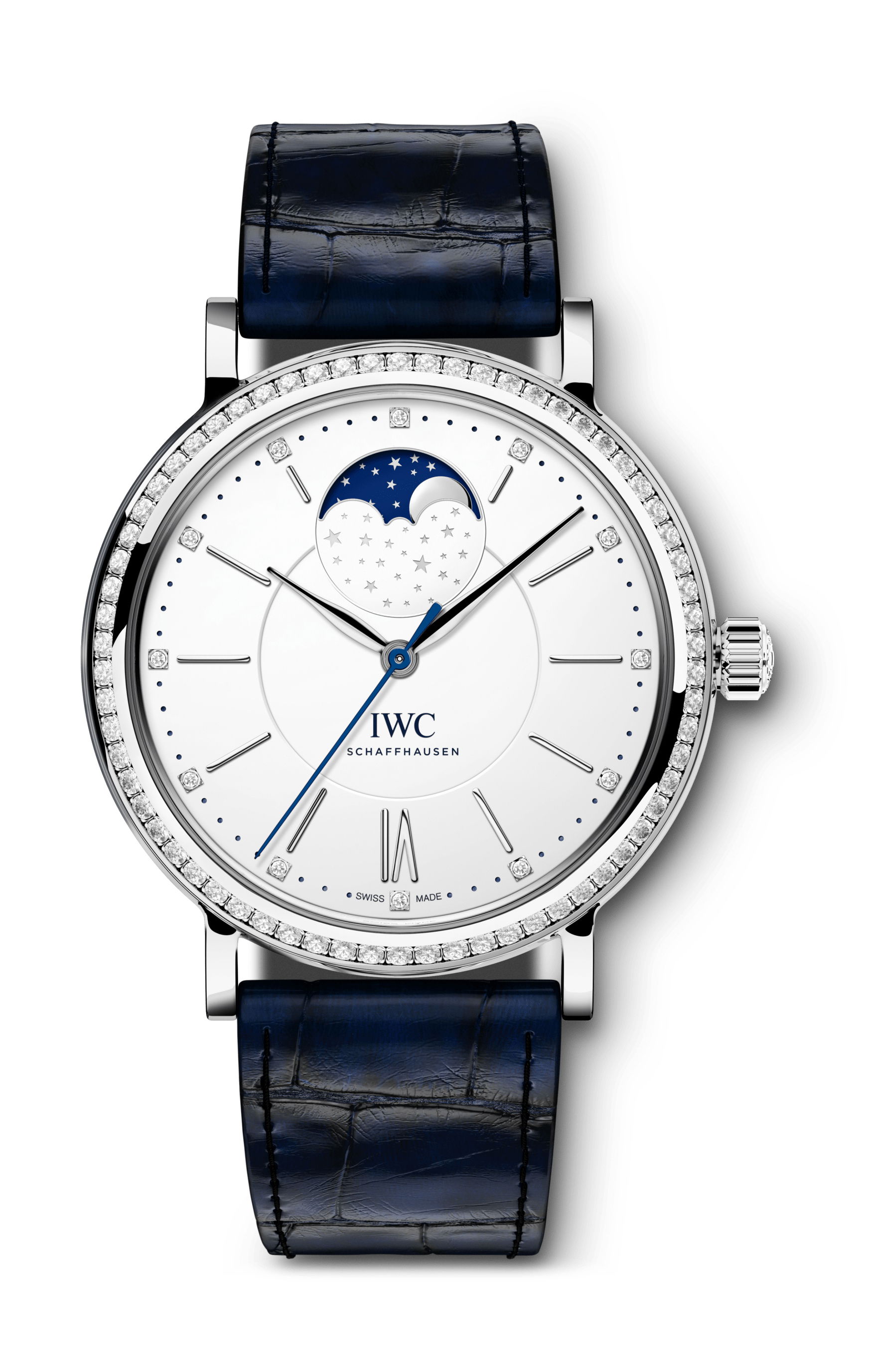 IWC Schaffhausen Portofino Automatic Moon Phase 37 luxury timepiece - detailed view