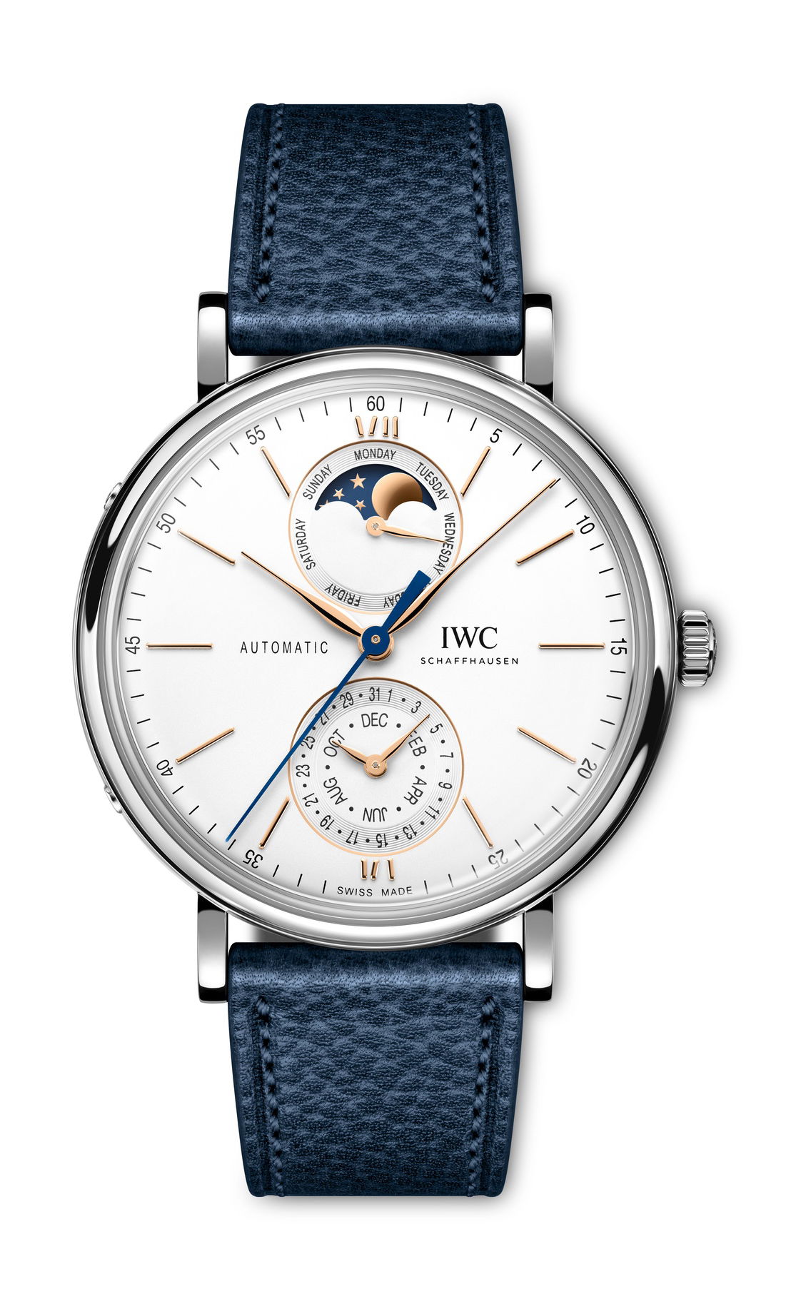 IWC Schaffhausen Portofino Complete Calendar luxury timepiece - detailed view