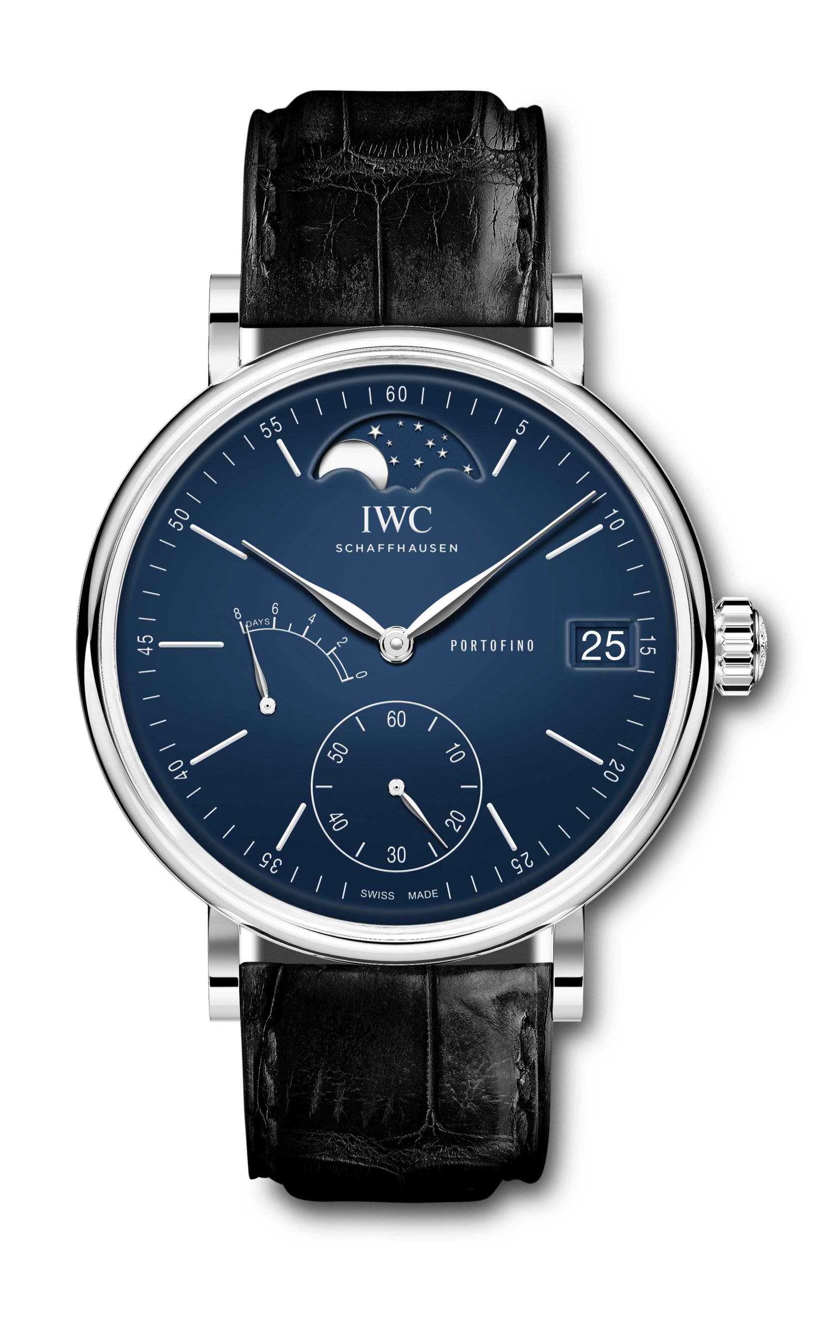 IWC Schaffhausen Portofino Hand-Wound Moon Phase Edition “150 Years” luxury timepiece - detailed view