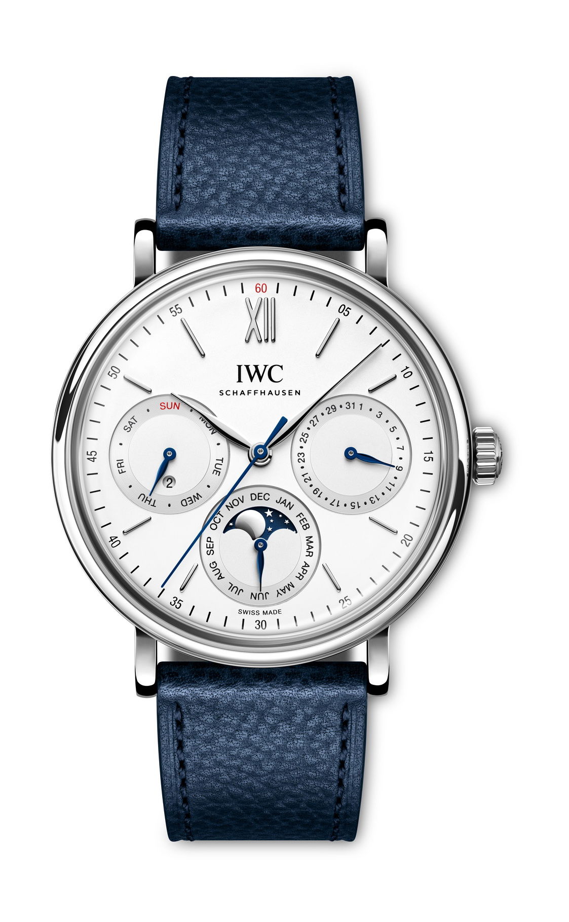 IWC Schaffhausen Portofino Perpetual Calendar luxury timepiece - detailed view