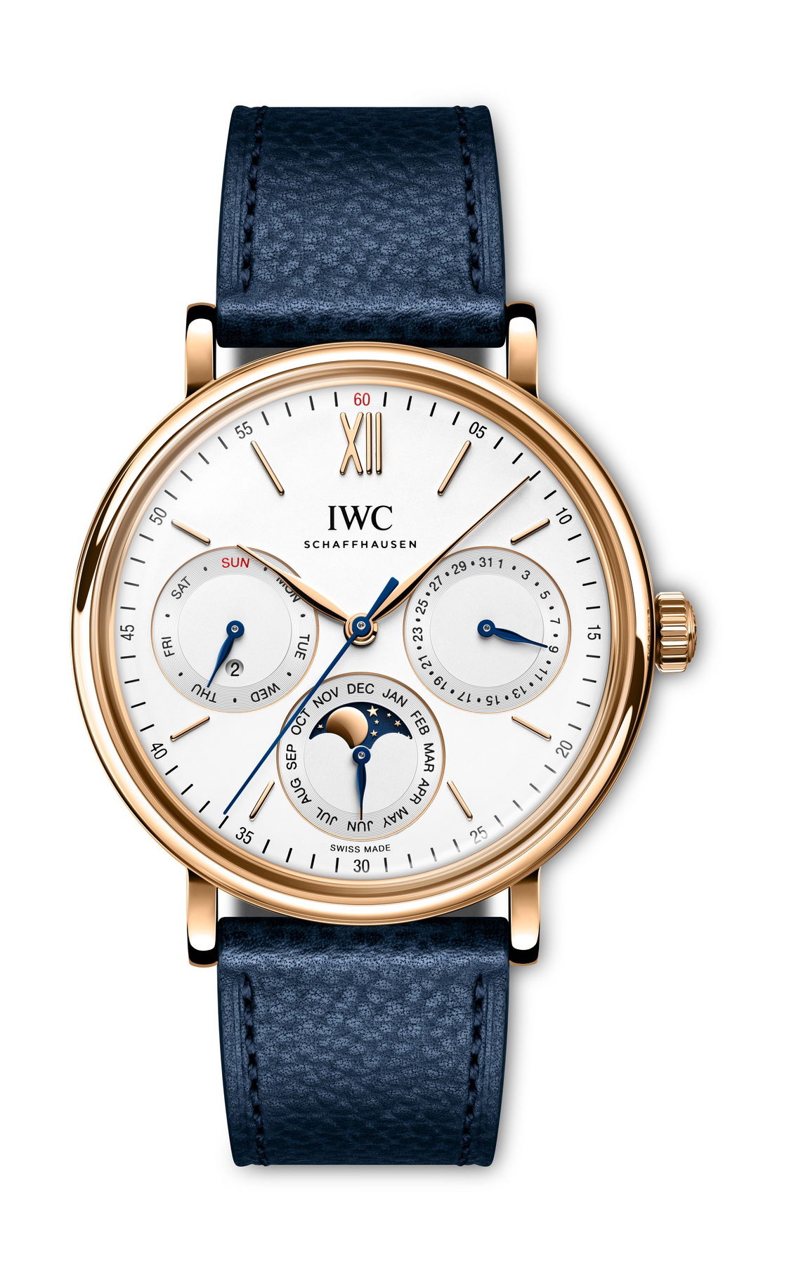 IWC Schaffhausen Portofino Perpetual Calendar luxury timepiece - detailed view