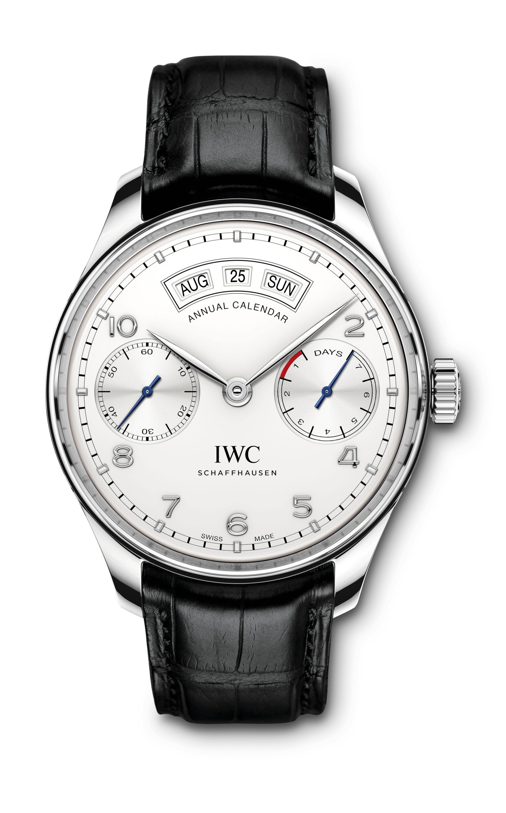 IWC Schaffhausen Portugieser Annual Calendar luxury timepiece - detailed view