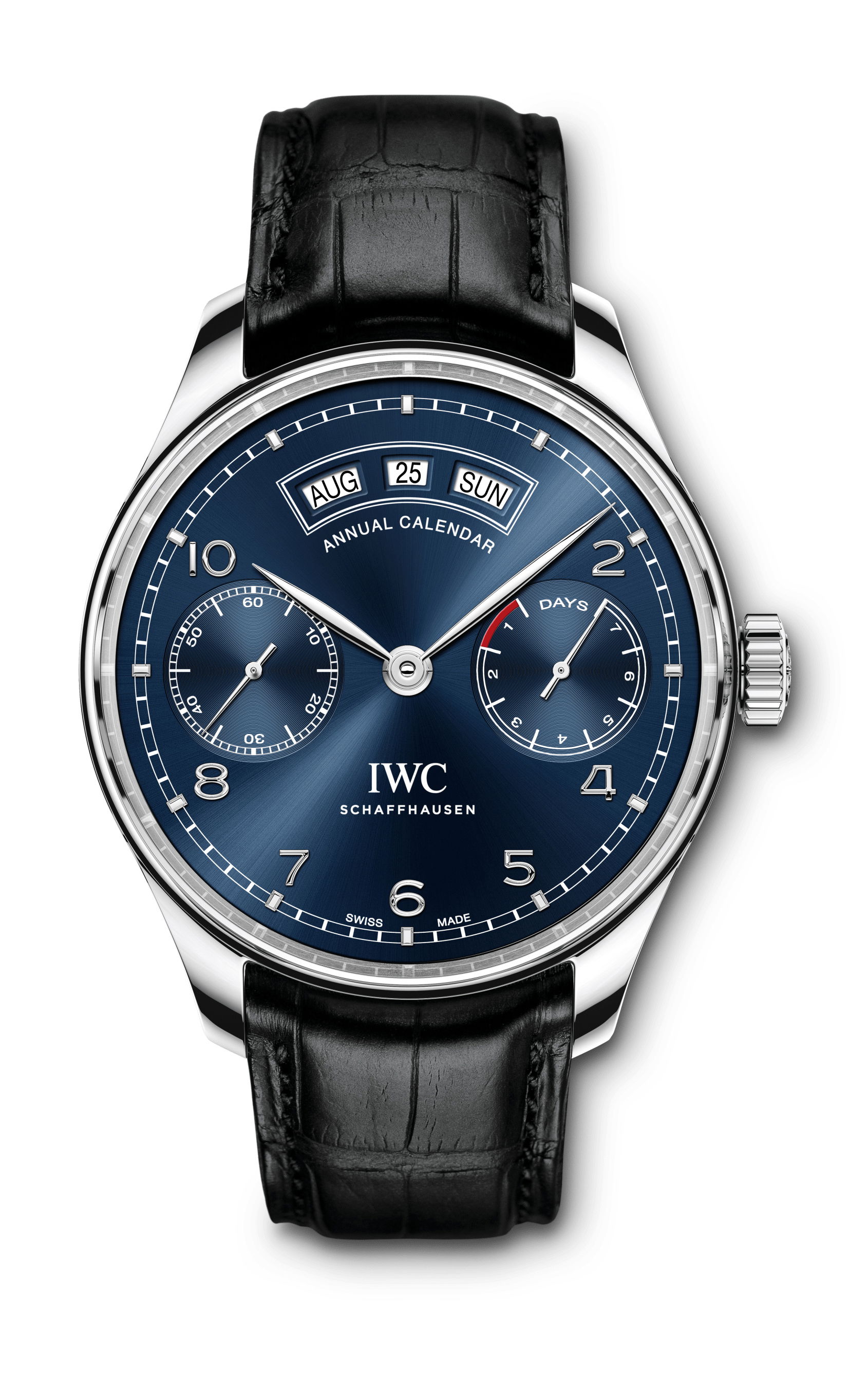 IWC Schaffhausen Portugieser Annual Calendar luxury timepiece - detailed view