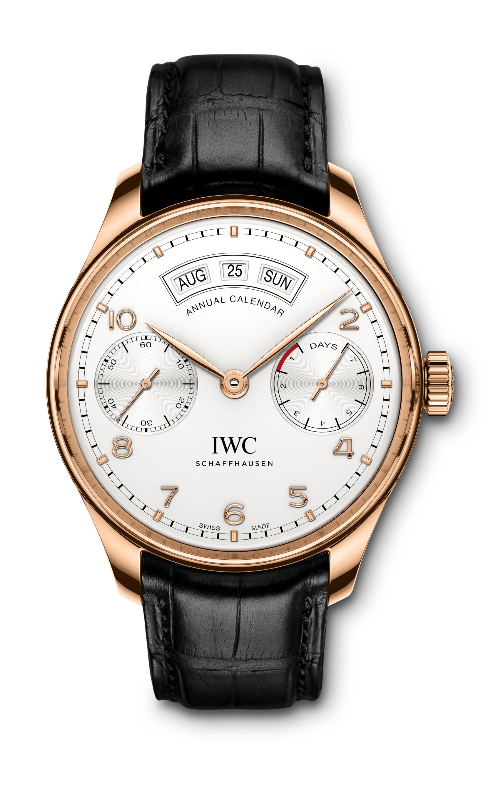 IWC Schaffhausen Portugieser Annual Calendar luxury timepiece - detailed view