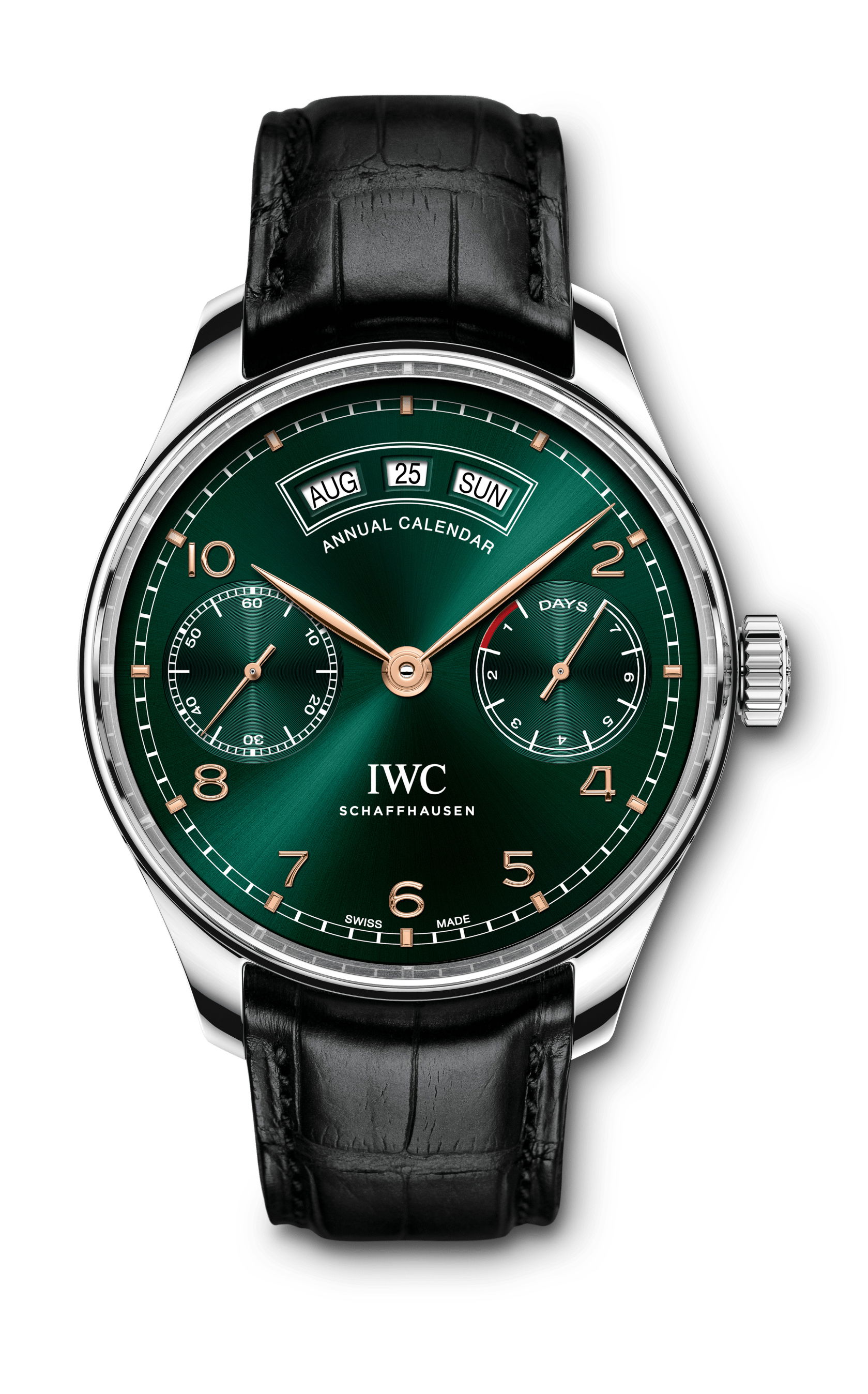 IWC Schaffhausen Portugieser Annual Calendar luxury timepiece - detailed view