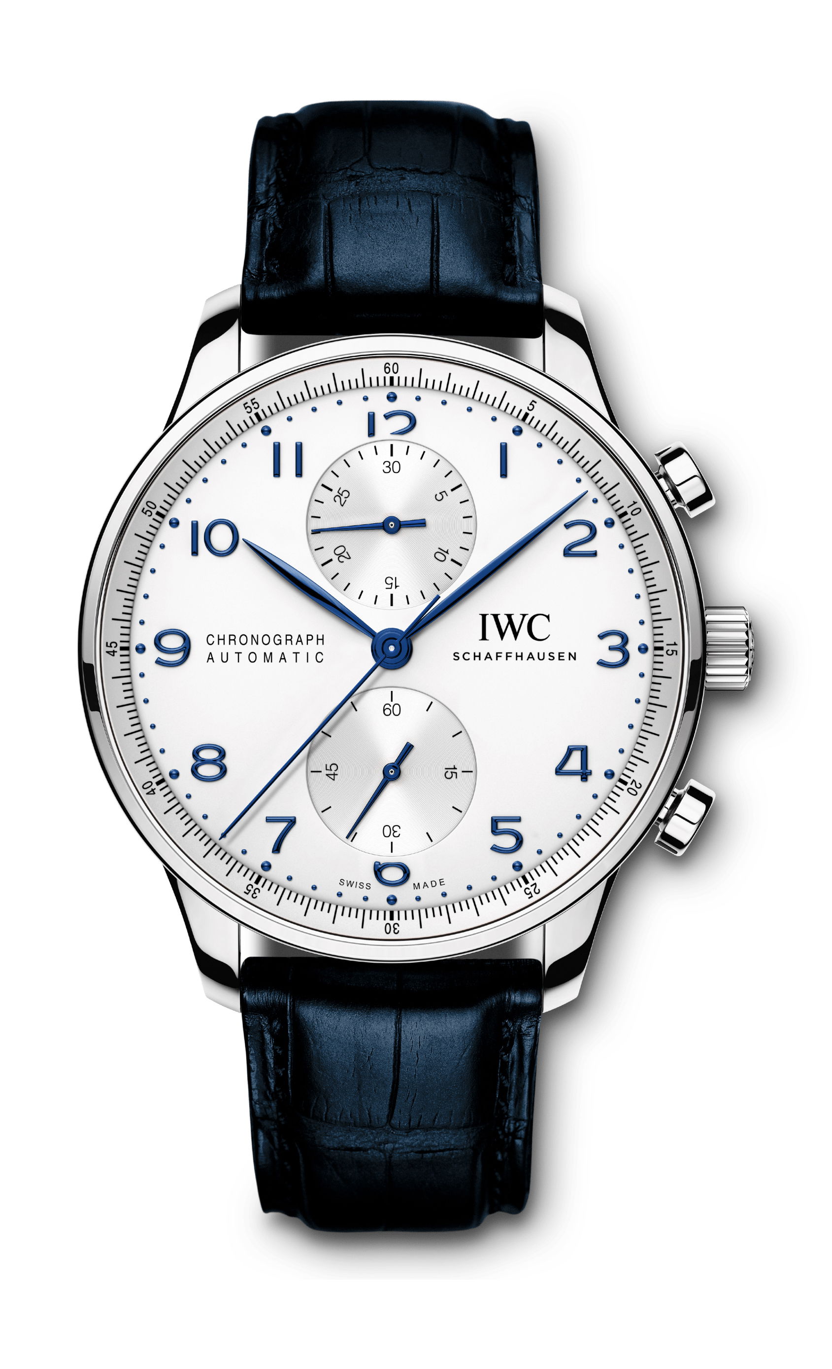 IWC Schaffhausen Portugieser Chronograph luxury timepiece - detailed view
